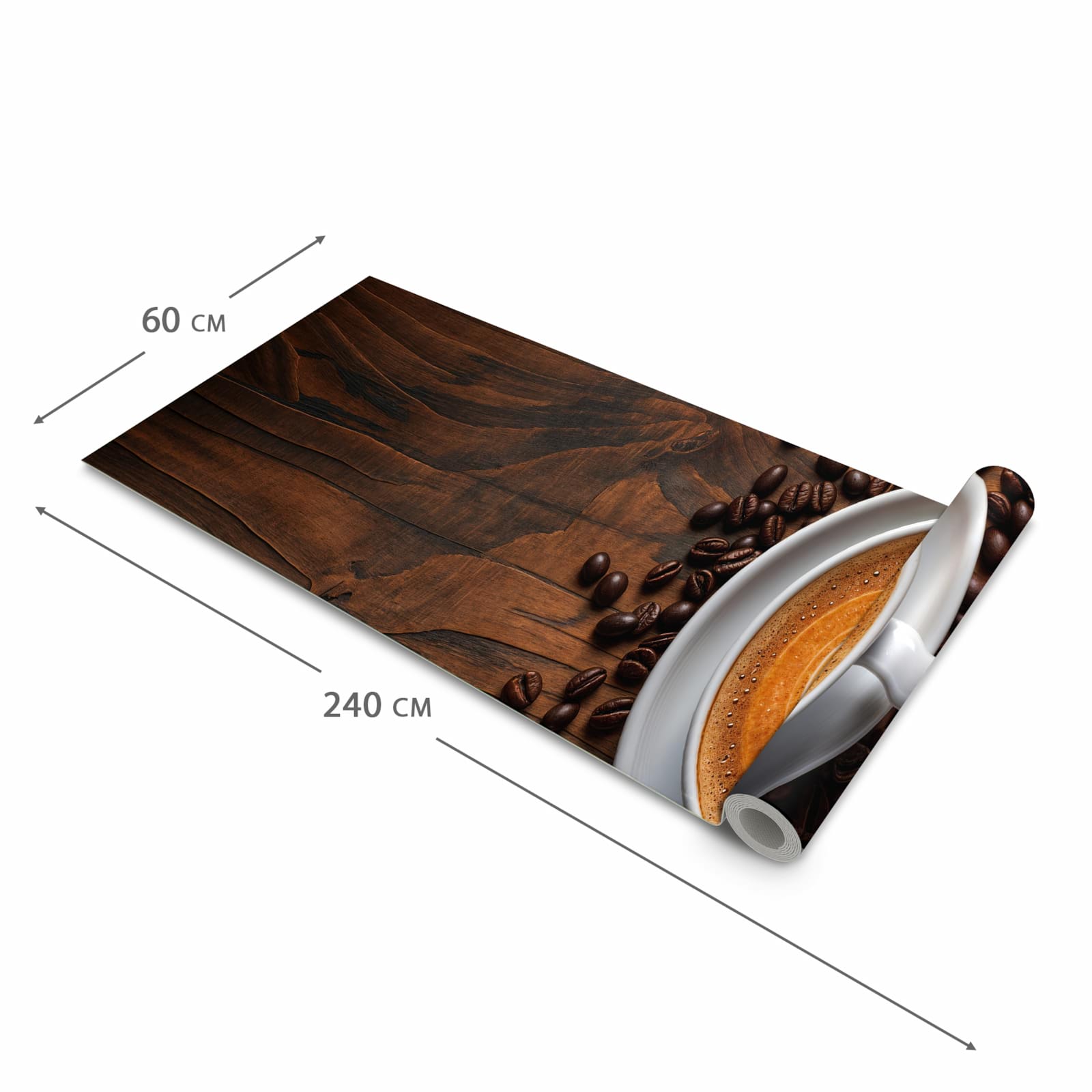 Küchenläufer mit angenehmer Haptik und Motiv Stille Kaffeegenuss in der Grösse 60x270 cm