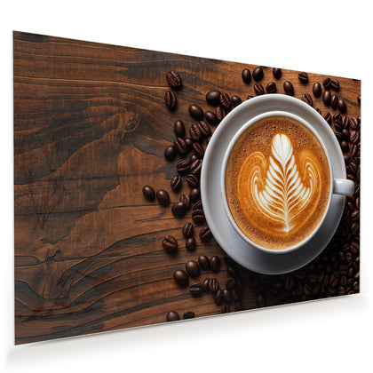 Wandbild mit dem Motiv Kaffee mit Latte Art