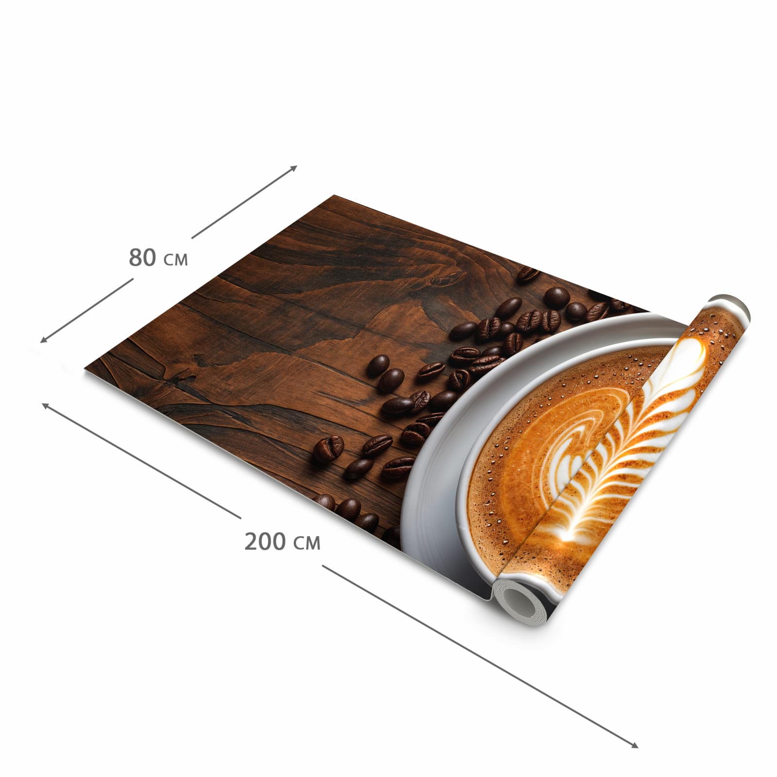Langlebiger waschbarer Küchenläufer mit Motiv Stille Kaffeegenuss in der Grösse 60x270 cm