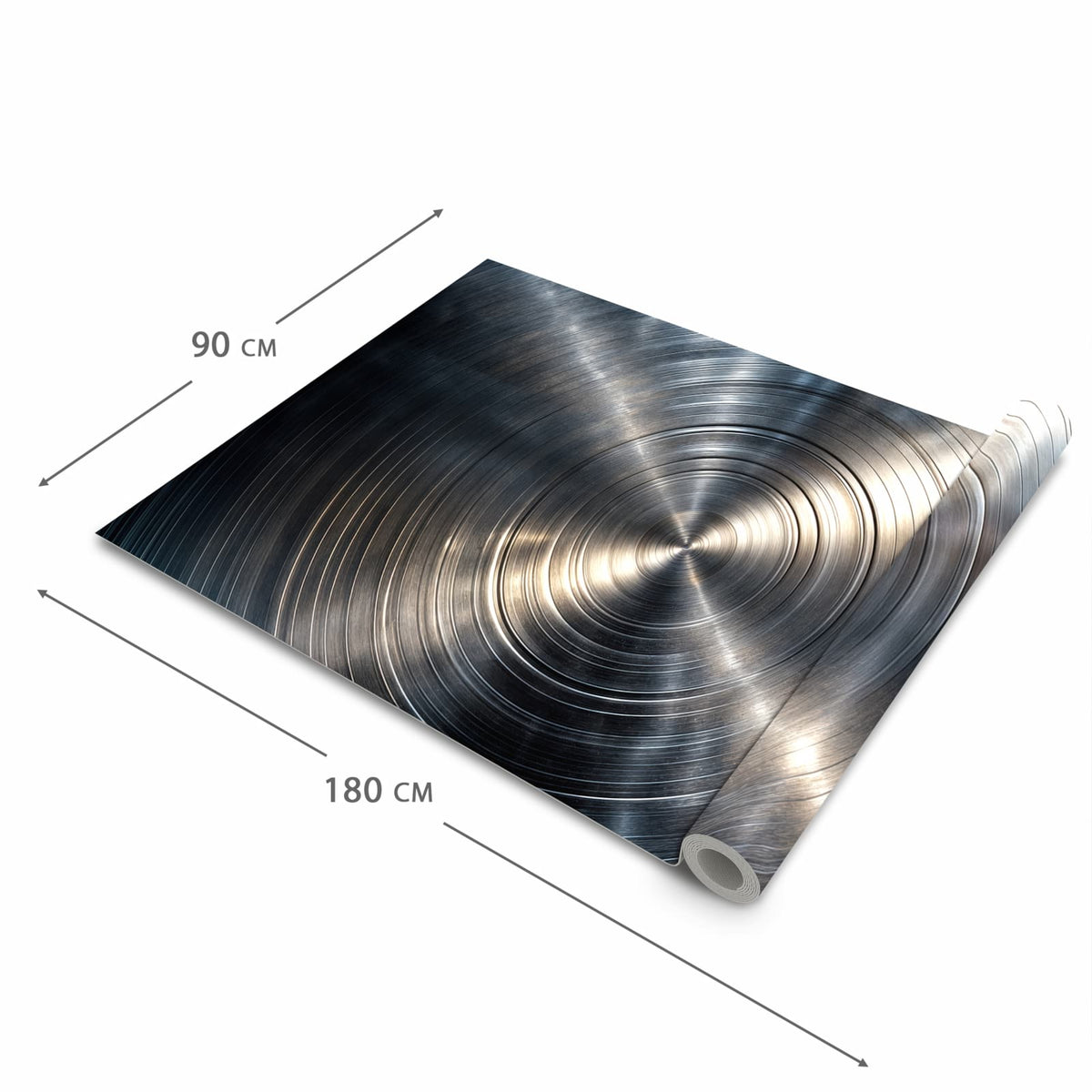 Flacher Küchenläufer mit Motiv Metallkreise in der Grösse 60x240 cm