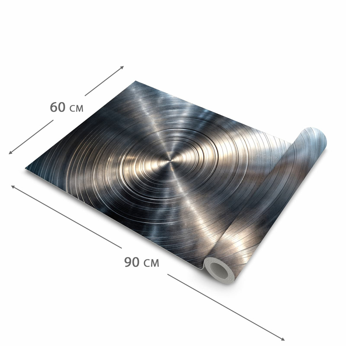 Wasserabweisender waschbarer Küchenteppich mit Motiv Metallkreise in der Grösse 60x240 cm