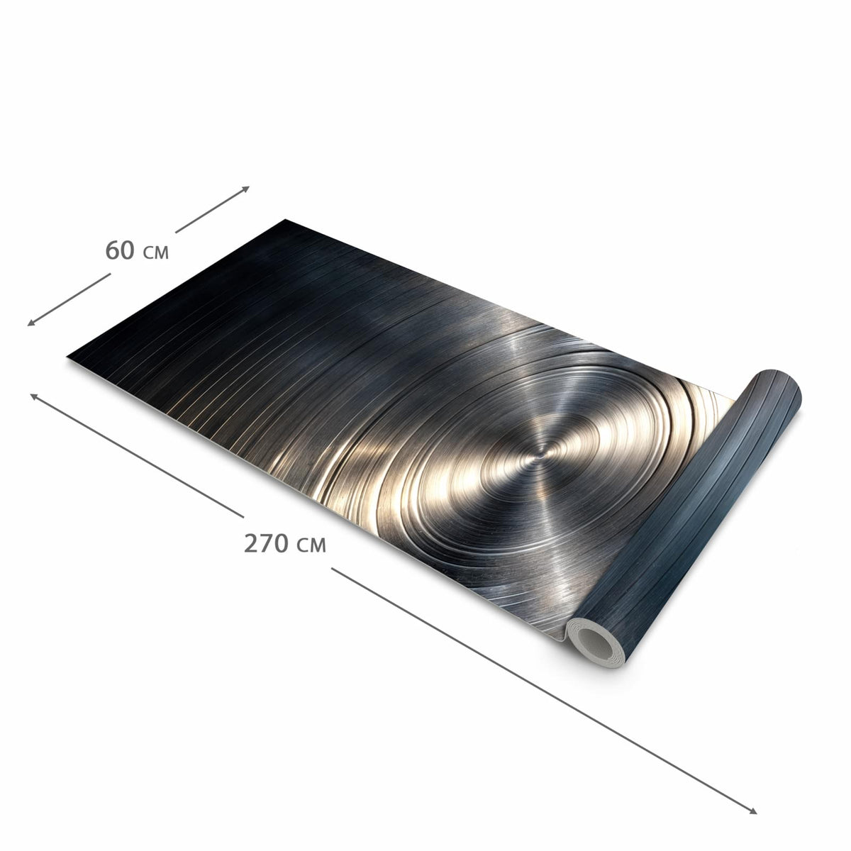 UV-beständiger Küchenteppich mit Motiv Metallkreise in der Größe 60x240 cm
