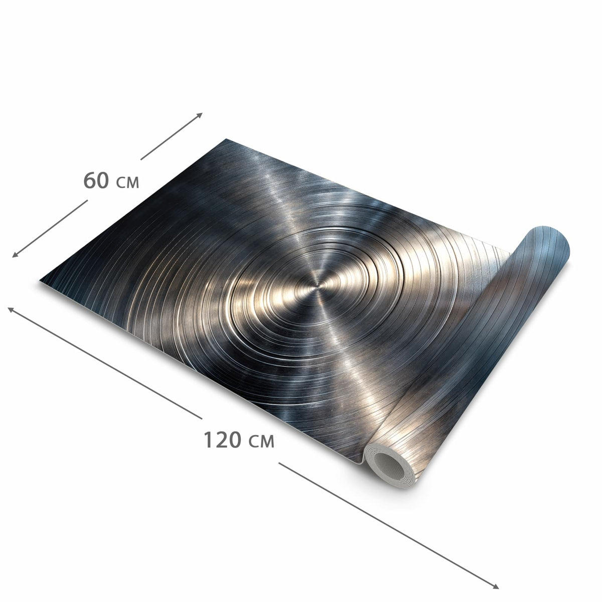 Küchenteppich mit Motiv Metallkreise in der Grösse 60x240 cm für sicheres Aufbewahren