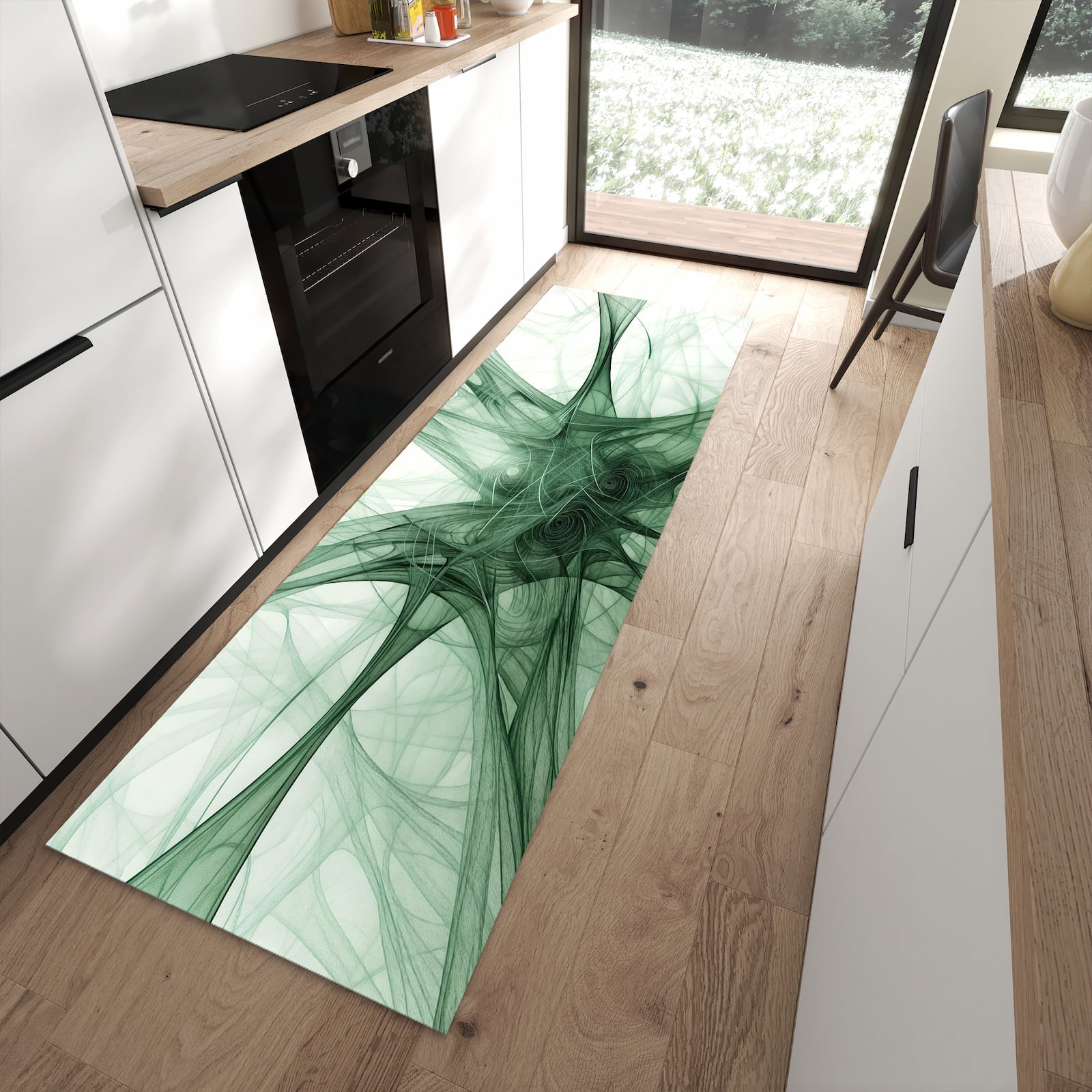 Langlebiger Küchenläufer mit Motiv Strukturen von Abstrakte in moderner Küche