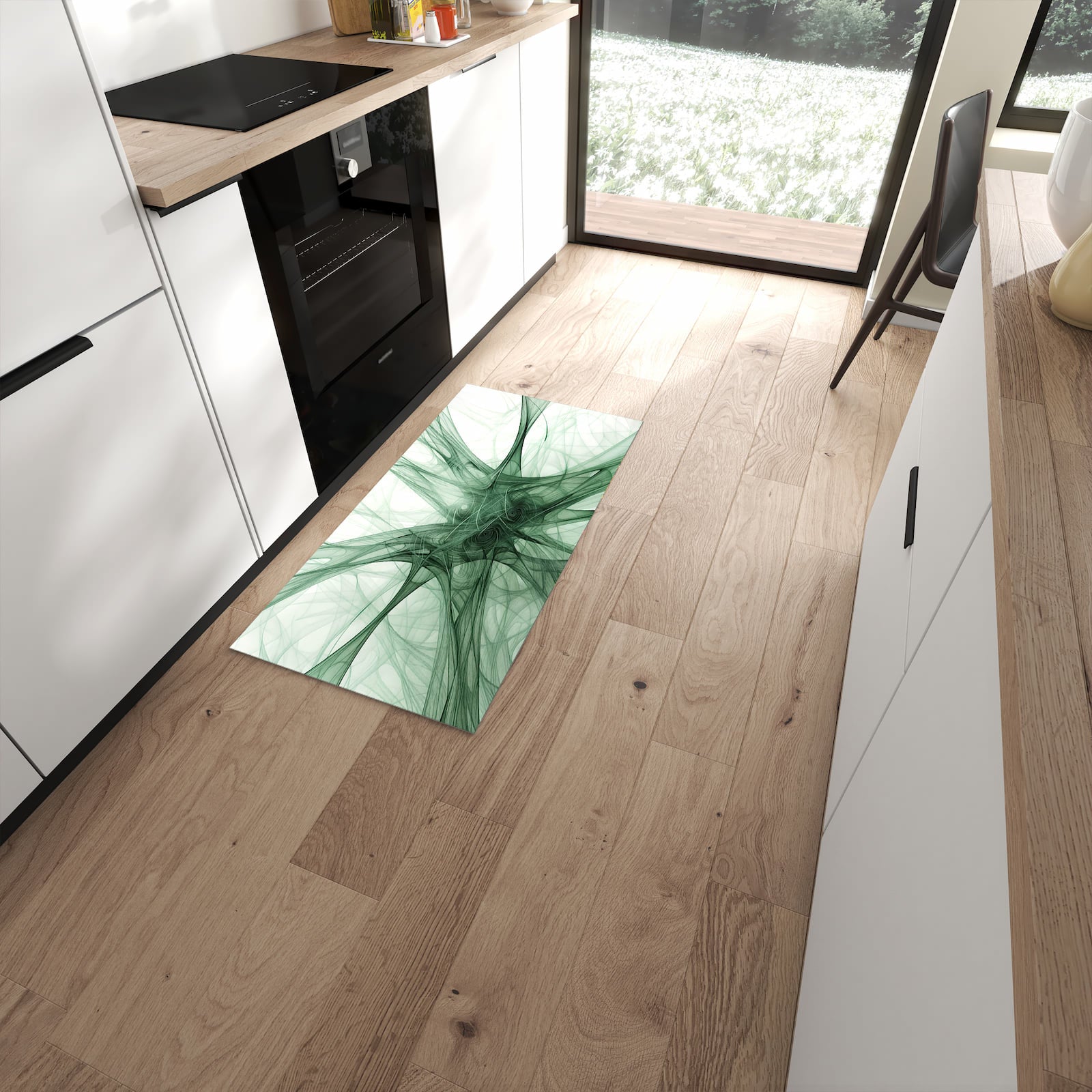 Pflegeleichter Küchenteppich mit Motiv Strukturen von Abstrakte in moderner Küche #grösse_60 x 120 cm