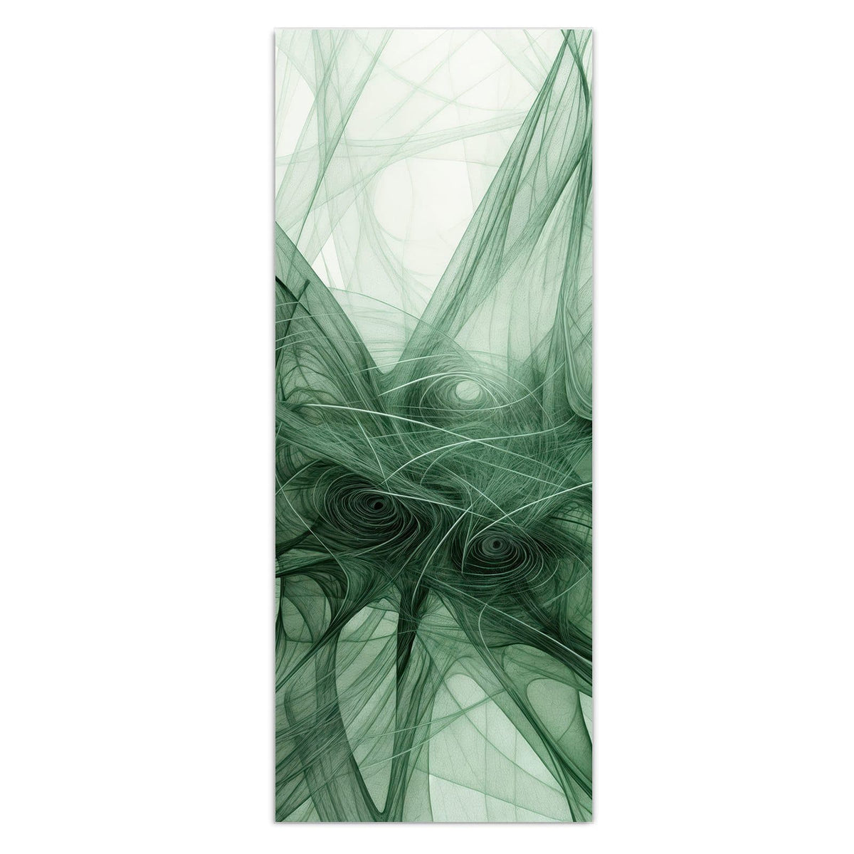 Wandbild - Grünes Netzmuster - Hochformat – Netzartiges Muster in Grün