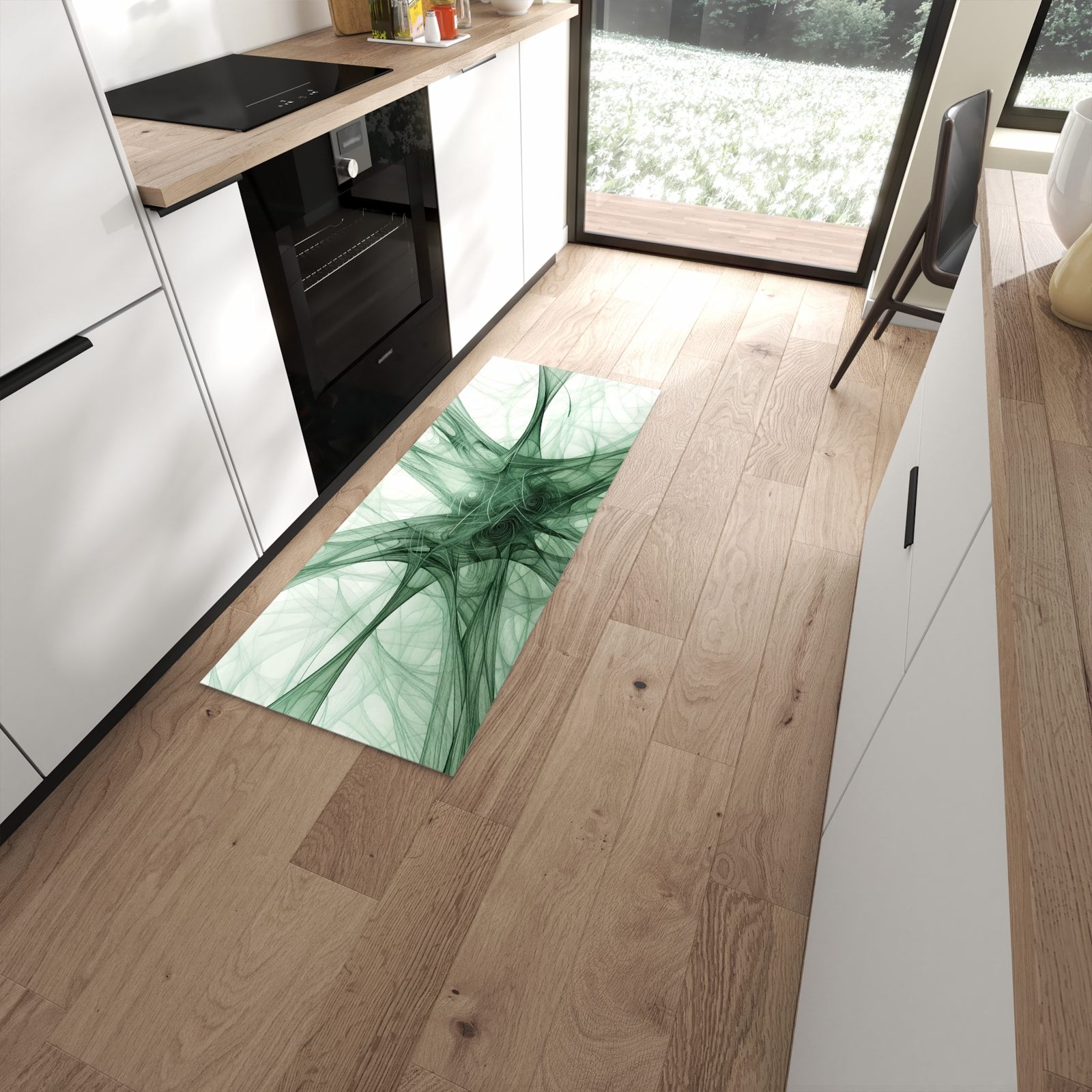 Komfortabler Küchenteppich mit Motiv Strukturen von Abstrakte in moderner Küche #grösse_60 x 150 cm