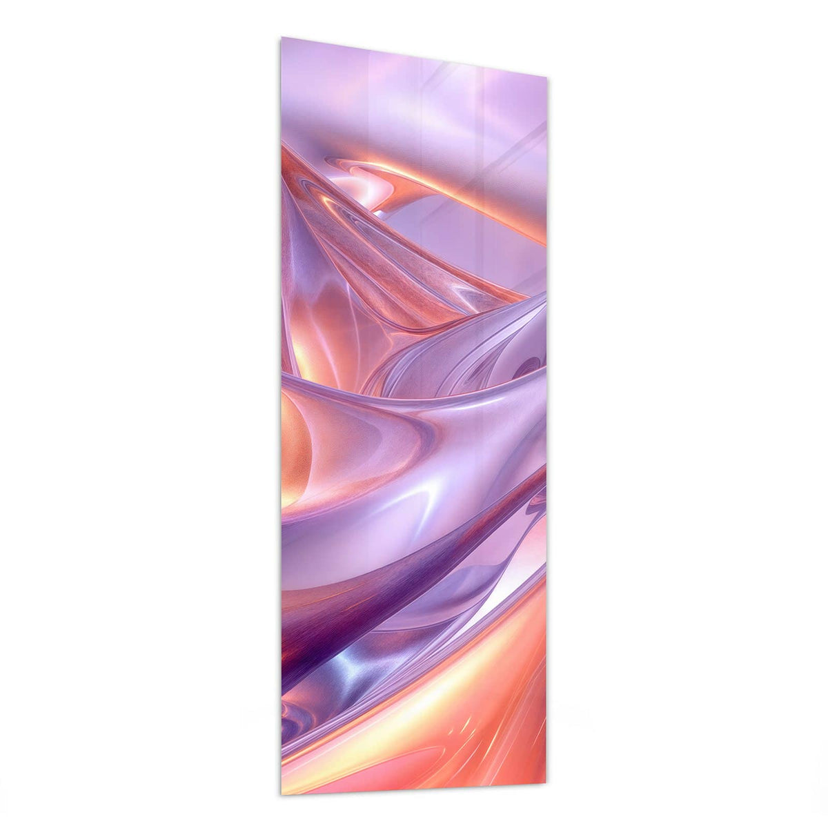 Glasbild Glänzende Lilawellen von der Seite, 4 mm Echtglas