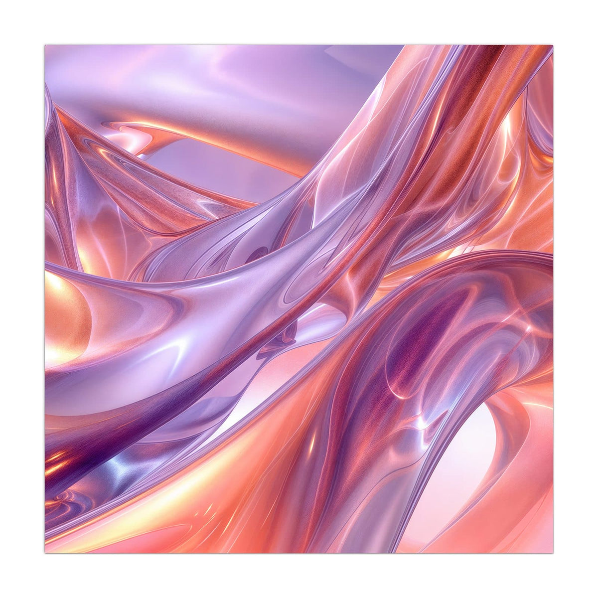 Glänzende 3D-Bänder in Flieder, Rosa und Apricot
