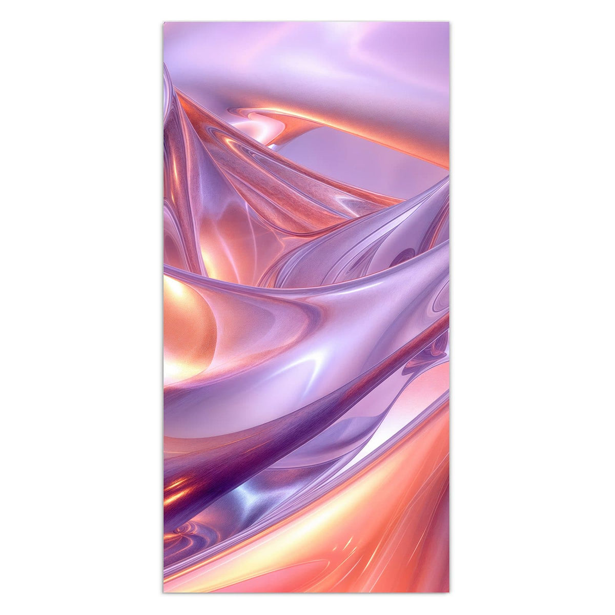 11 Größen – von 30 × 60 bis 60 × 150 cm – Wandbild - Glänzende Lilawellen - Hochformat