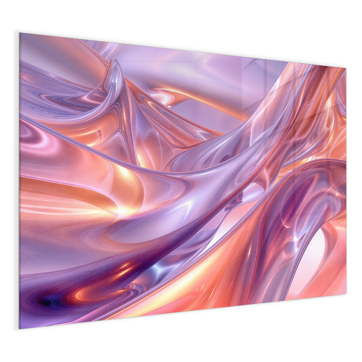 4 mm Glas statt lackiertem Blech – Glas Magnettafel - Glänzende Lilawellen