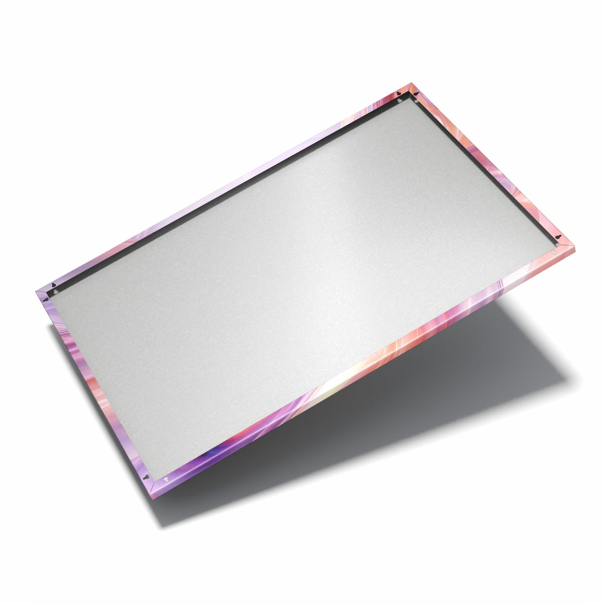 Nur 7 mm – liegt eng an der Wand – Metall Magnettafel - Glänzende Lilawellen