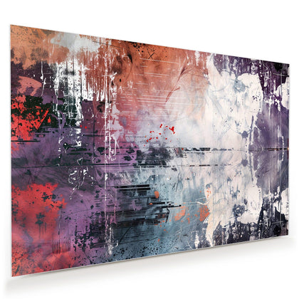 Wandbild mit dem Motiv Farbschlieren in Lila