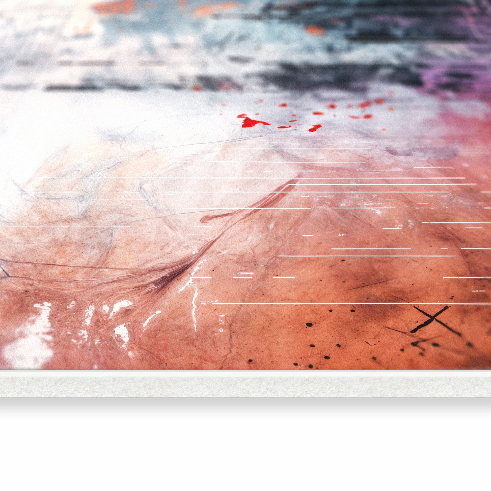 Schmutzabweisender Teppich für Esstisch mit Motiv Kunst von Abstrakte in seitlicher Ansicht