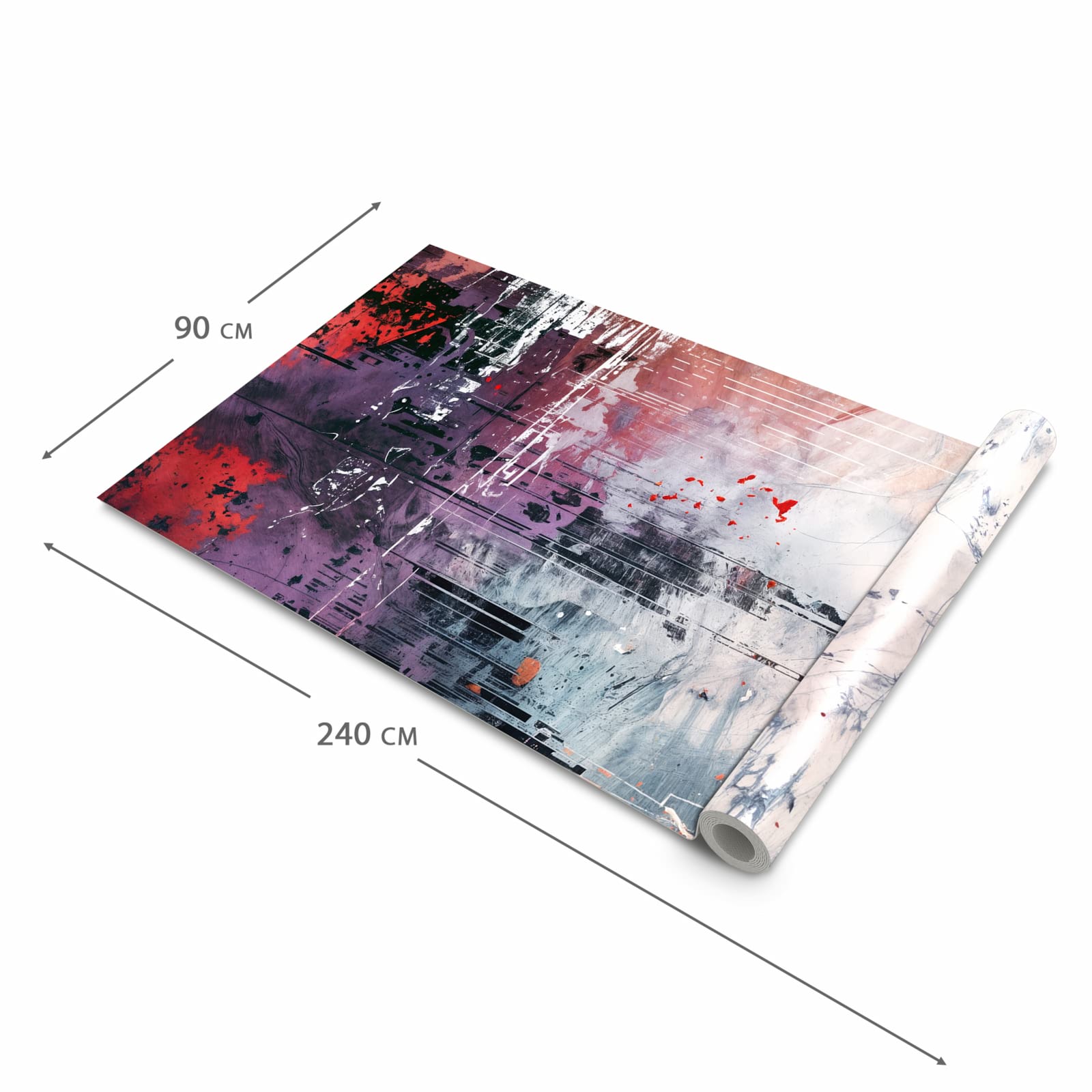 Rutschfester Teppichläufer für die Küche mit Motiv Kunst von Abstrakte in der Grösse 60x240 cm