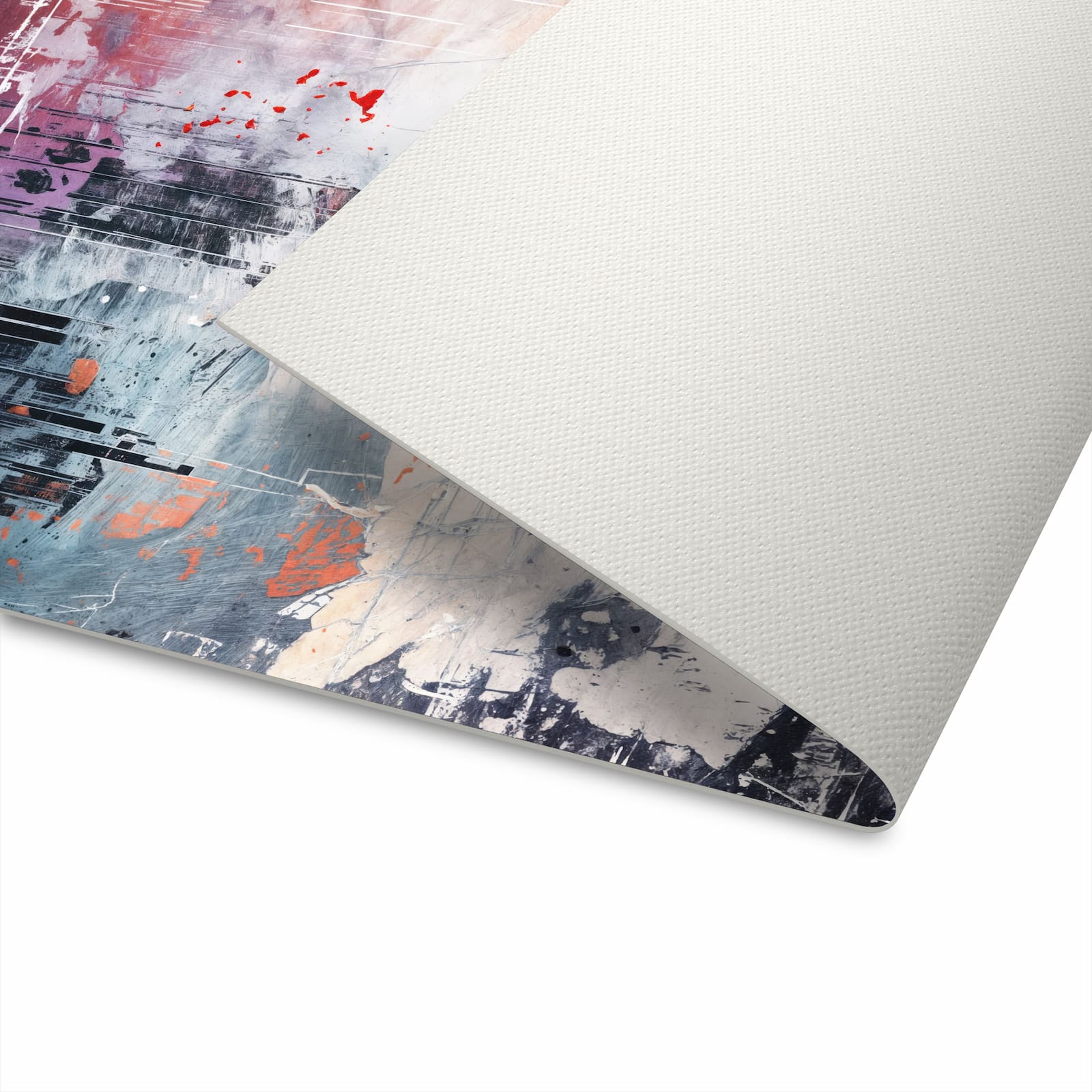 Geräuschdämpfender dünner Teppich mit Motiv Kunst von Abstrakte auf Unterseite