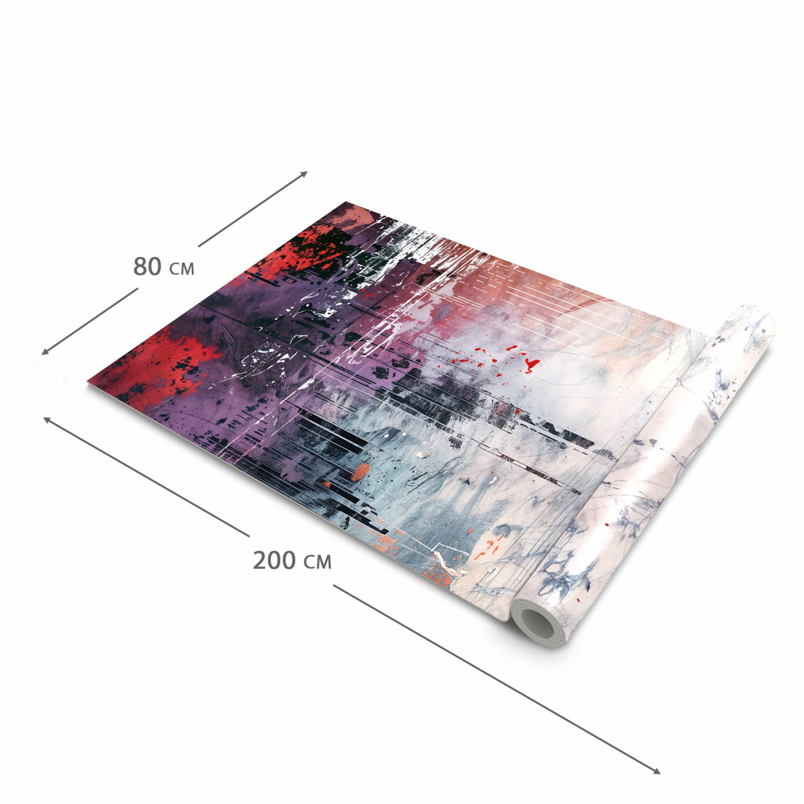 Geruchsneutraler Küchenteppich mit Motiv Kunst von Abstrakte in der Grösse 60x180 cm