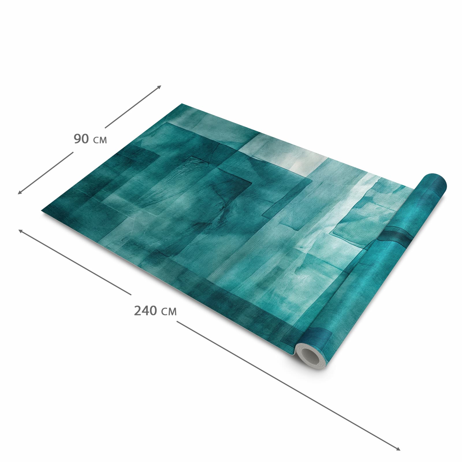 Zeitsparender Küchenteppich mit Motiv Abstrakte Formen in der Grösse 60x180 cm