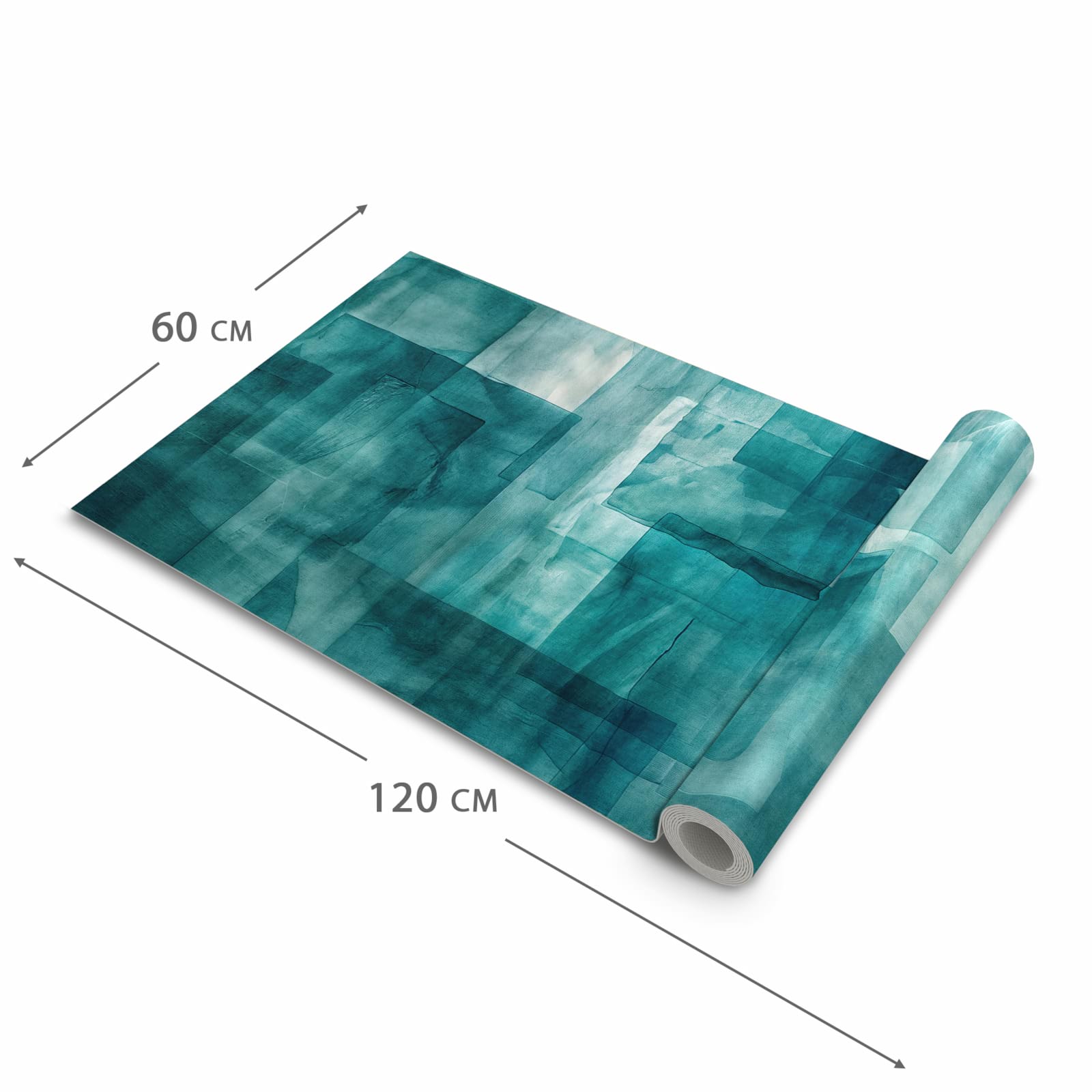 Hygienischer rutschfester Küchenläufer mit Motiv Abstrakte Formen in der Grösse 60x180 cm