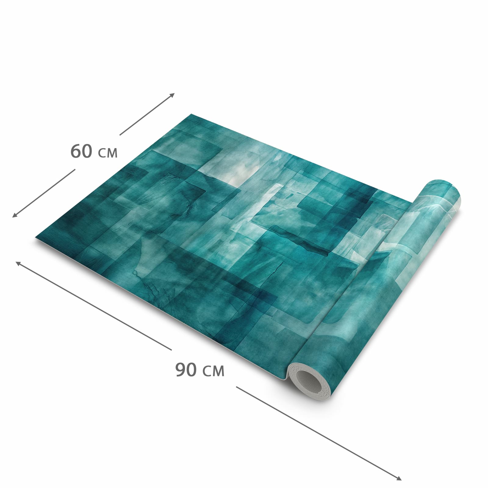 Bodenschonender moderner Küchenläufer mit Motiv Abstrakte Formen in der Grösse 60x180 cm