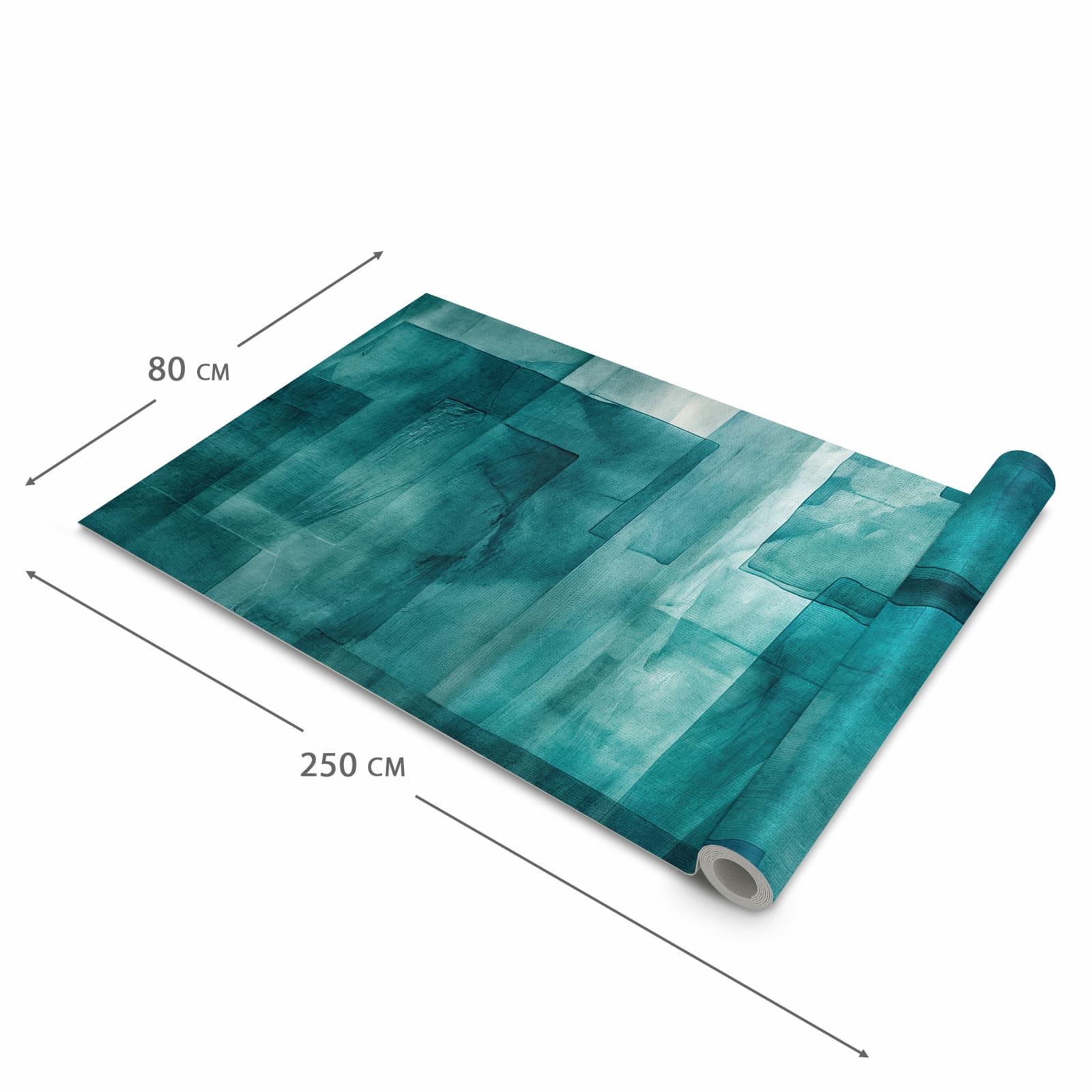 Bodenschonender abwaschbarer Küchenteppich mit Motiv Abstrakte Formen in der Grösse 60x180 cm