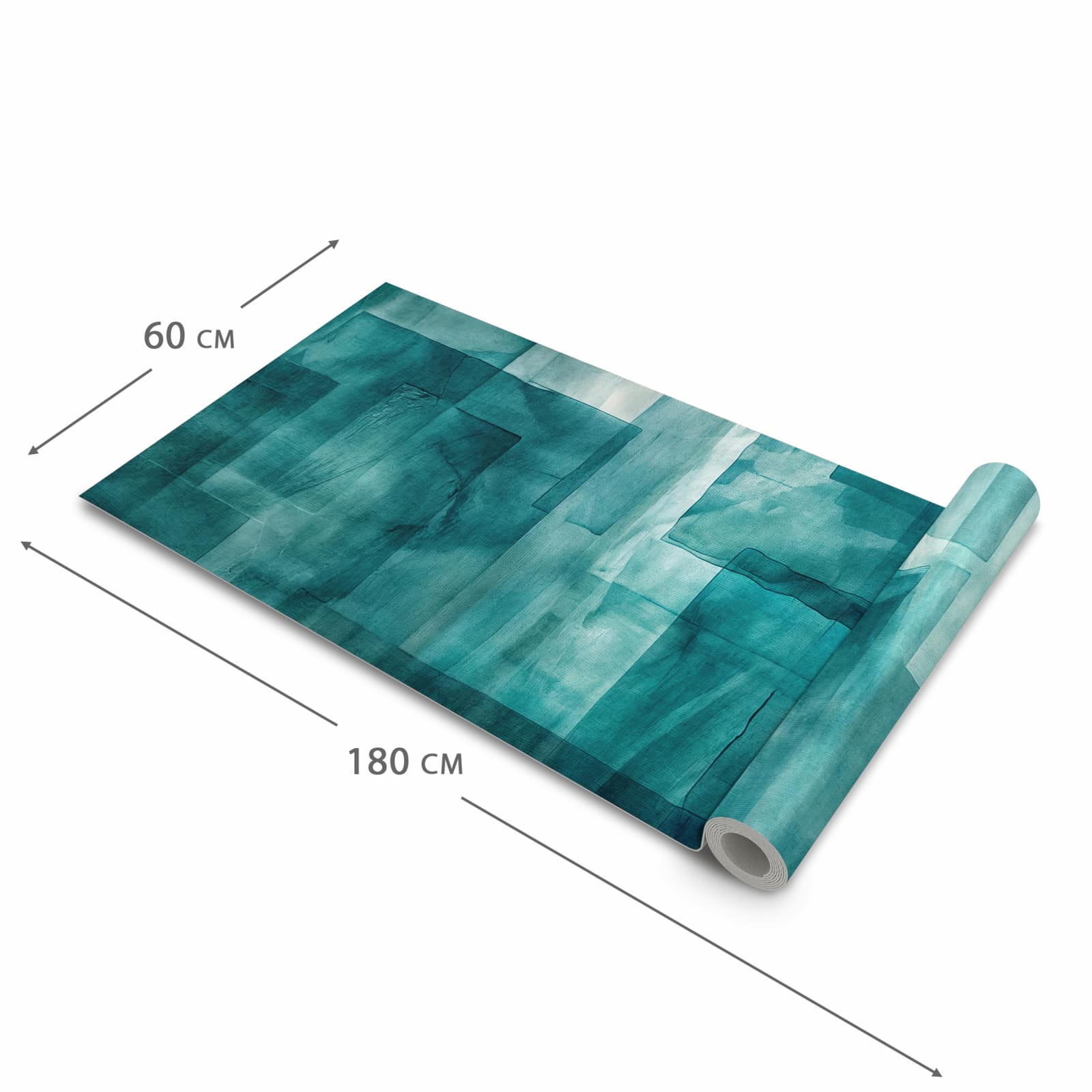 Waschbarer rutschfester Küchenläufer mit Motiv Abstrakte Formen in der Größe 60x180 cm