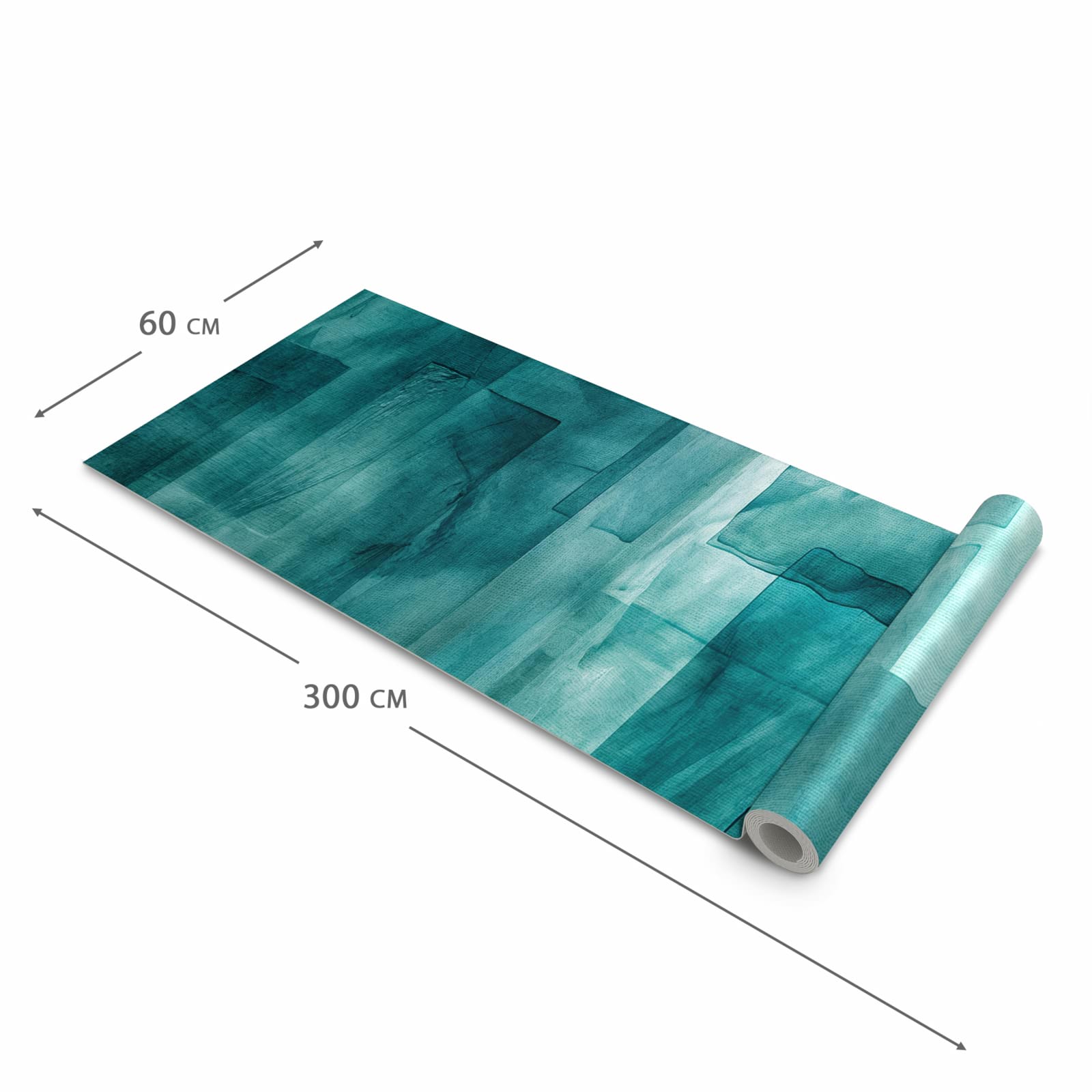 Feuchtigkeitsresistenter Küchenläufer mit Motiv Abstrakte Formen in der Größe 60x180 cm