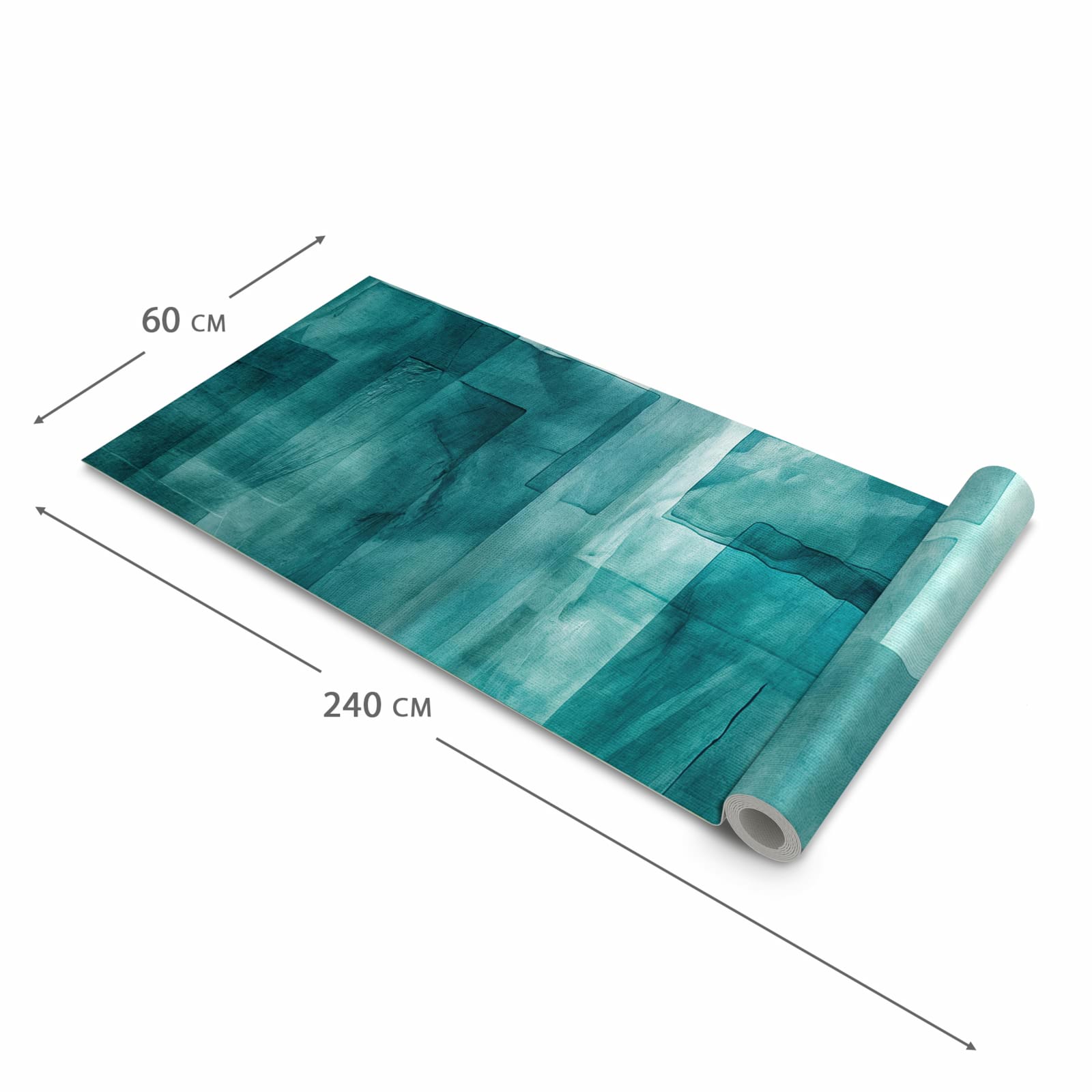 Langlebiger moderner Küchenläufer mit Motiv Abstrakte Formen in der Grösse 60x180 cm