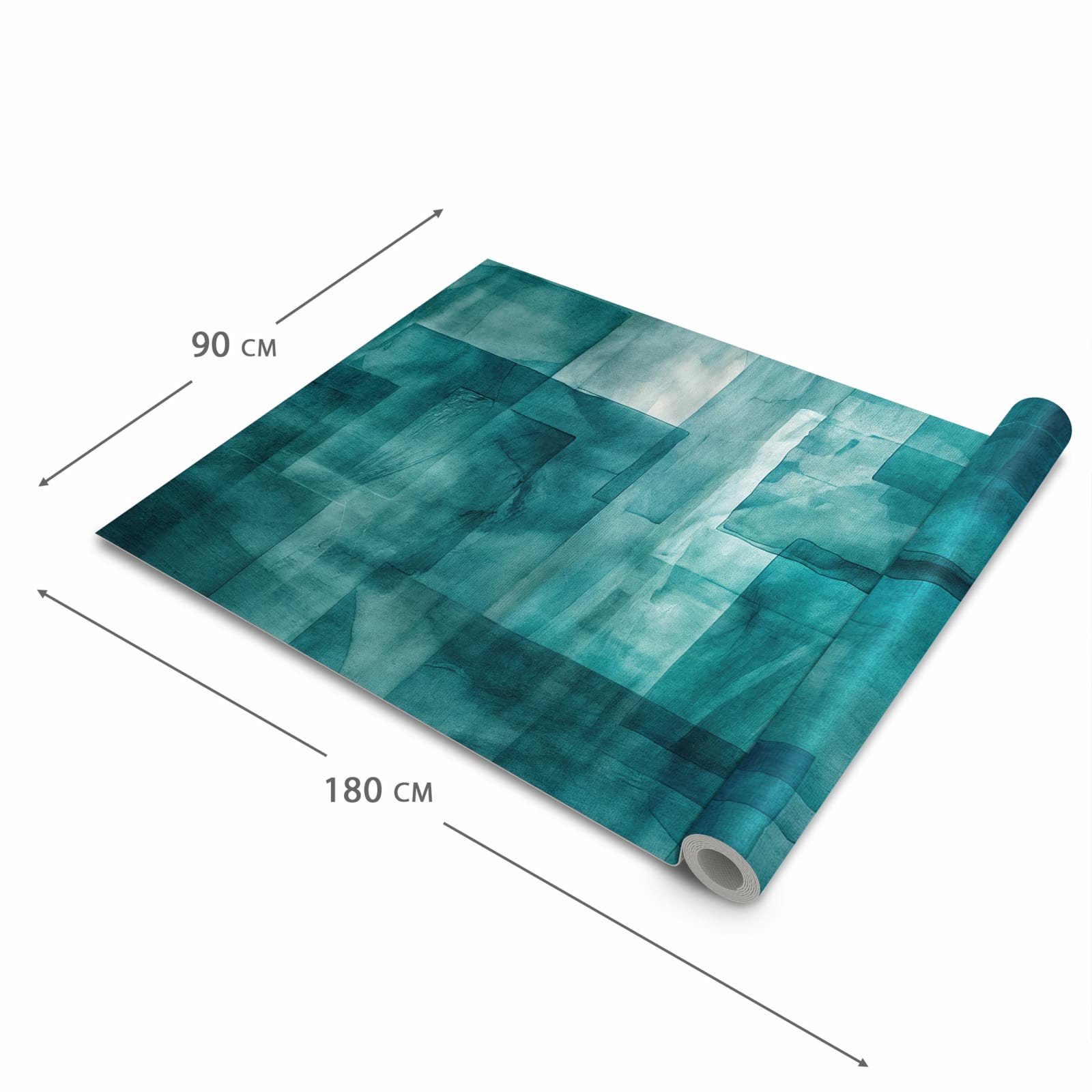 Küchenteppich mit Motiv Abstrakte Formen in der Grösse 60x180 cm für sicheres Aufbewahren