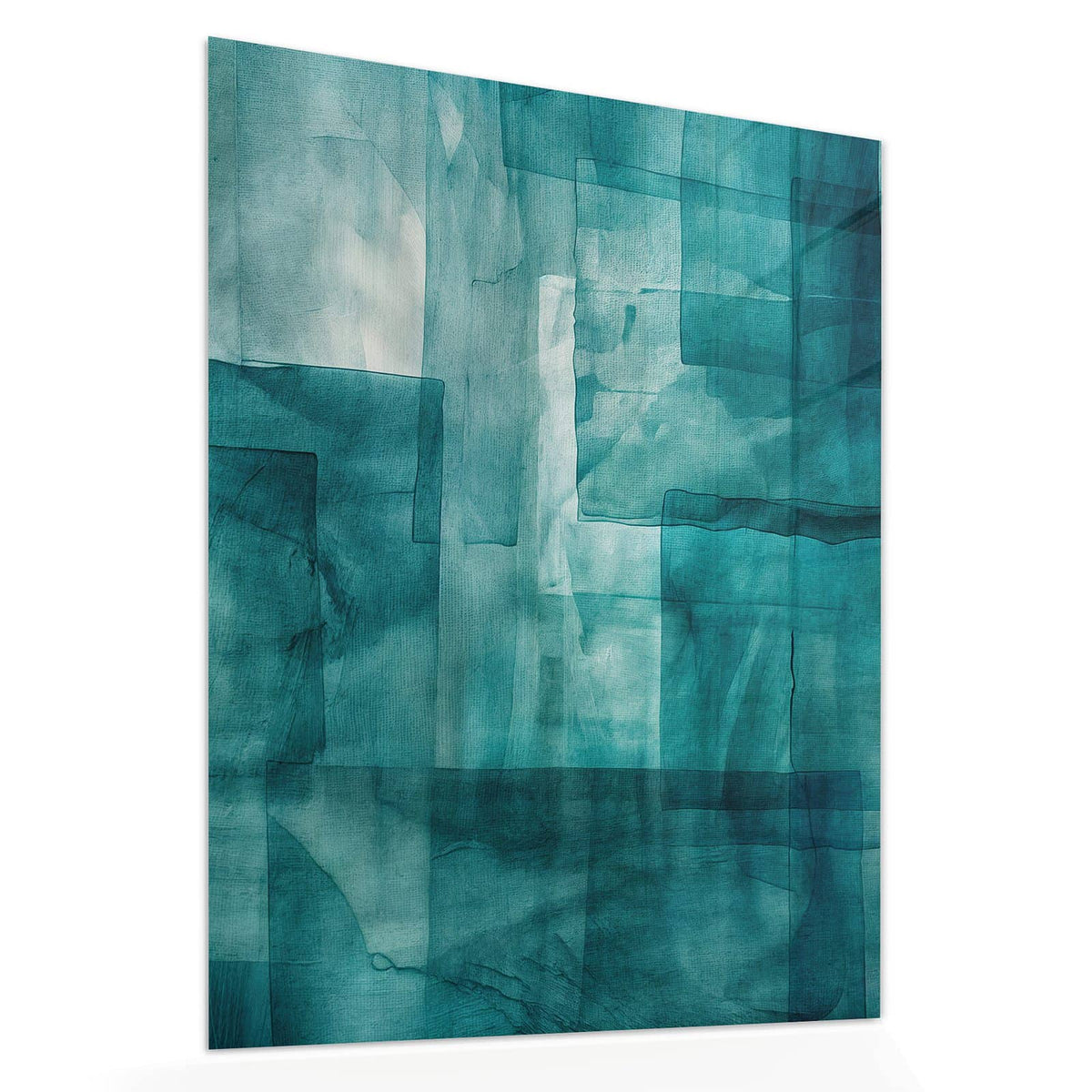 Echtglas, 4 mm – kein Acryl, keine Folie – Wandbild - Transparente Rechtecke - Hochformat