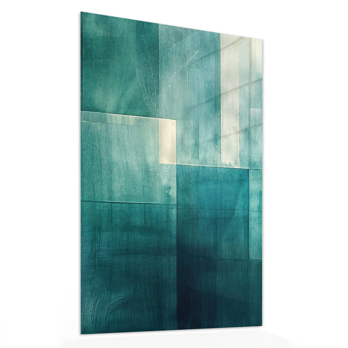 11 Größen – von 30 × 60 bis 60 × 150 cm – Wandbild - Türkise Rechtecke - Hochformat