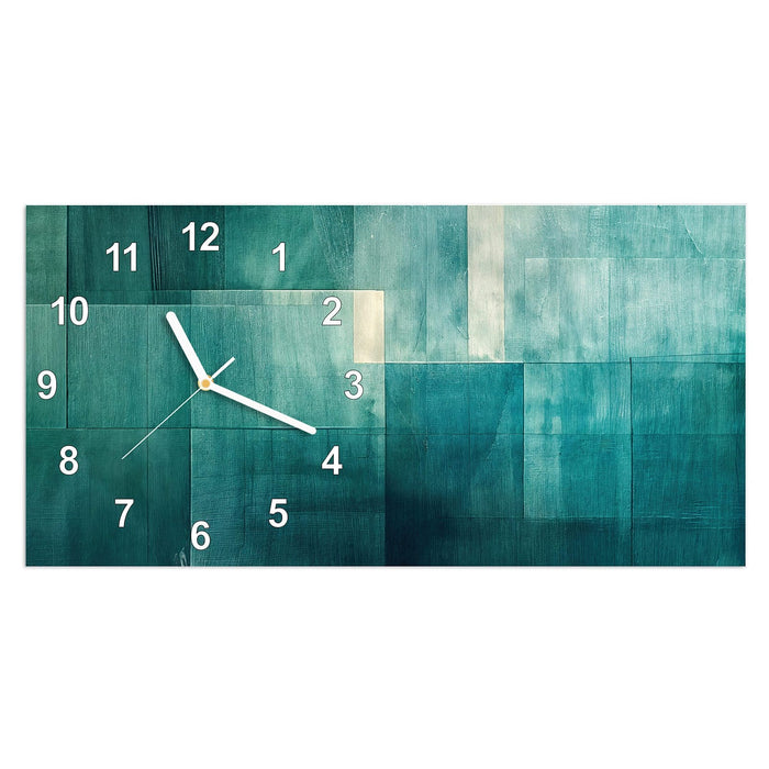 Wanduhr Abstrakter Hintergrund aus Glas – Querformat 60 × 30 cm mit Ziffernblatt Modern