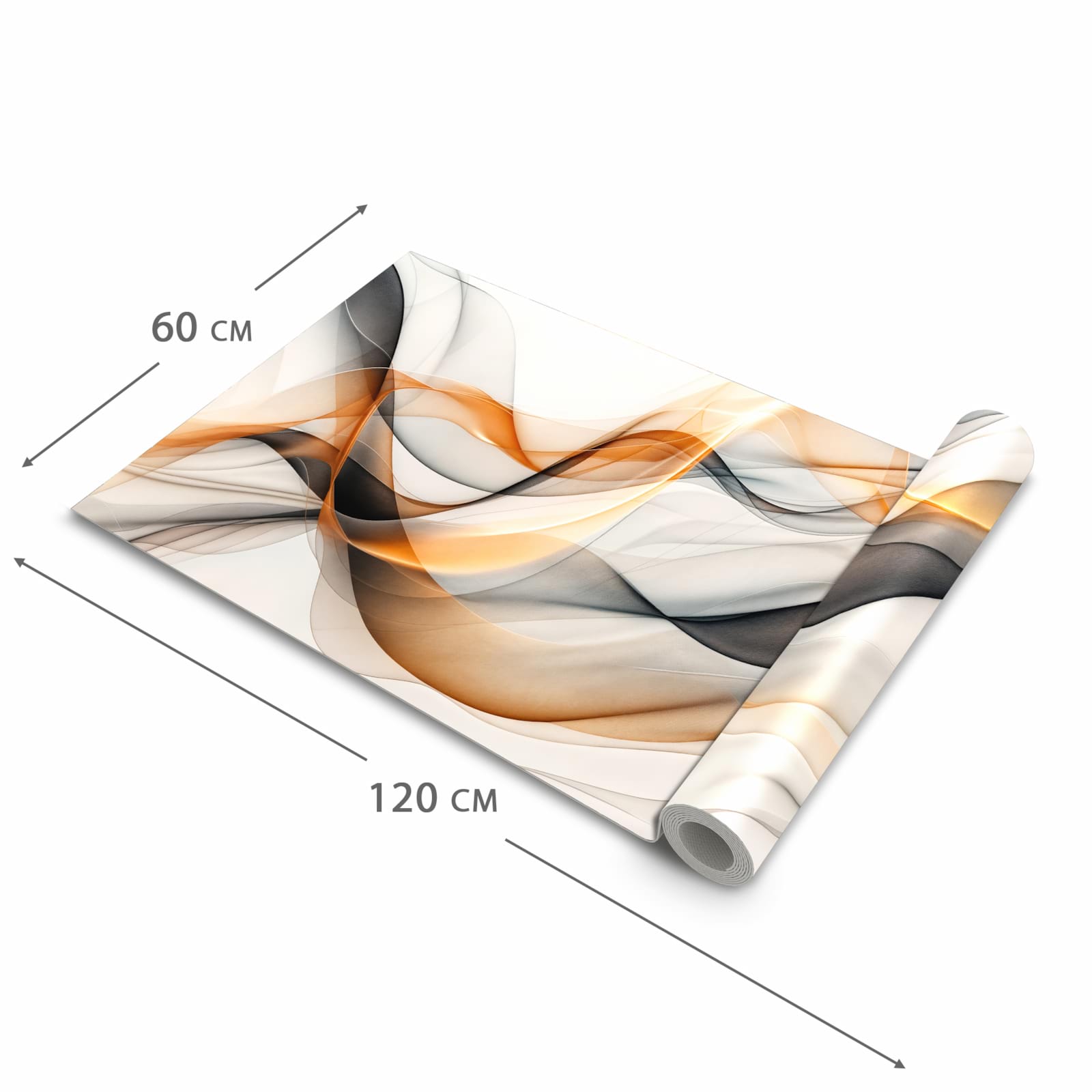 Waschbarer langer Teppich mit Motiv Schwebende Wellen in der Größe 60x150 cm