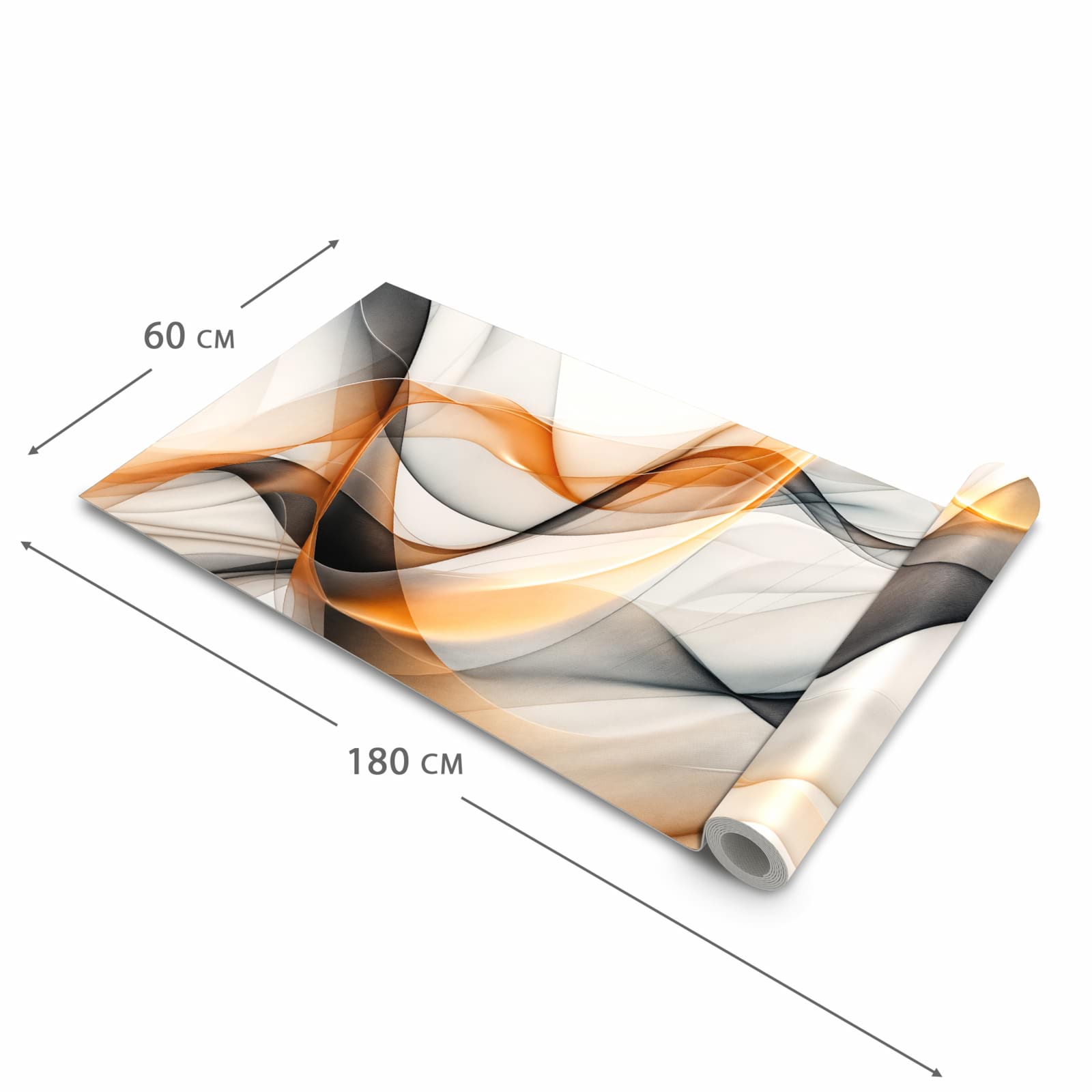Rutschfester Läufer für Flur mit Motiv Schwebende Wellen in der Grösse 60x150 cm
