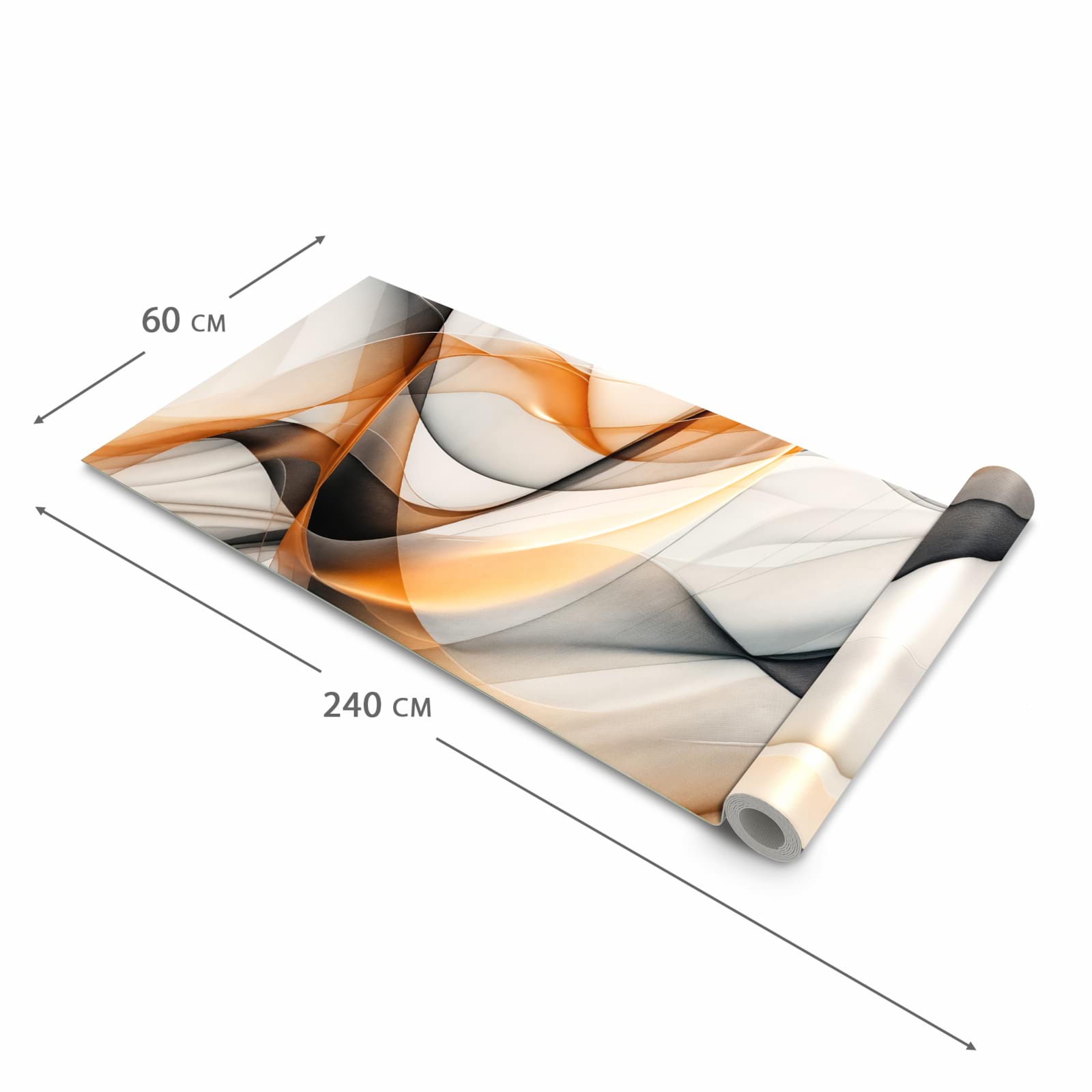 Feuchtigkeitsresistenter dünner Küchenteppich mit Motiv Schwebende Wellen in der Grösse 60x150 cm