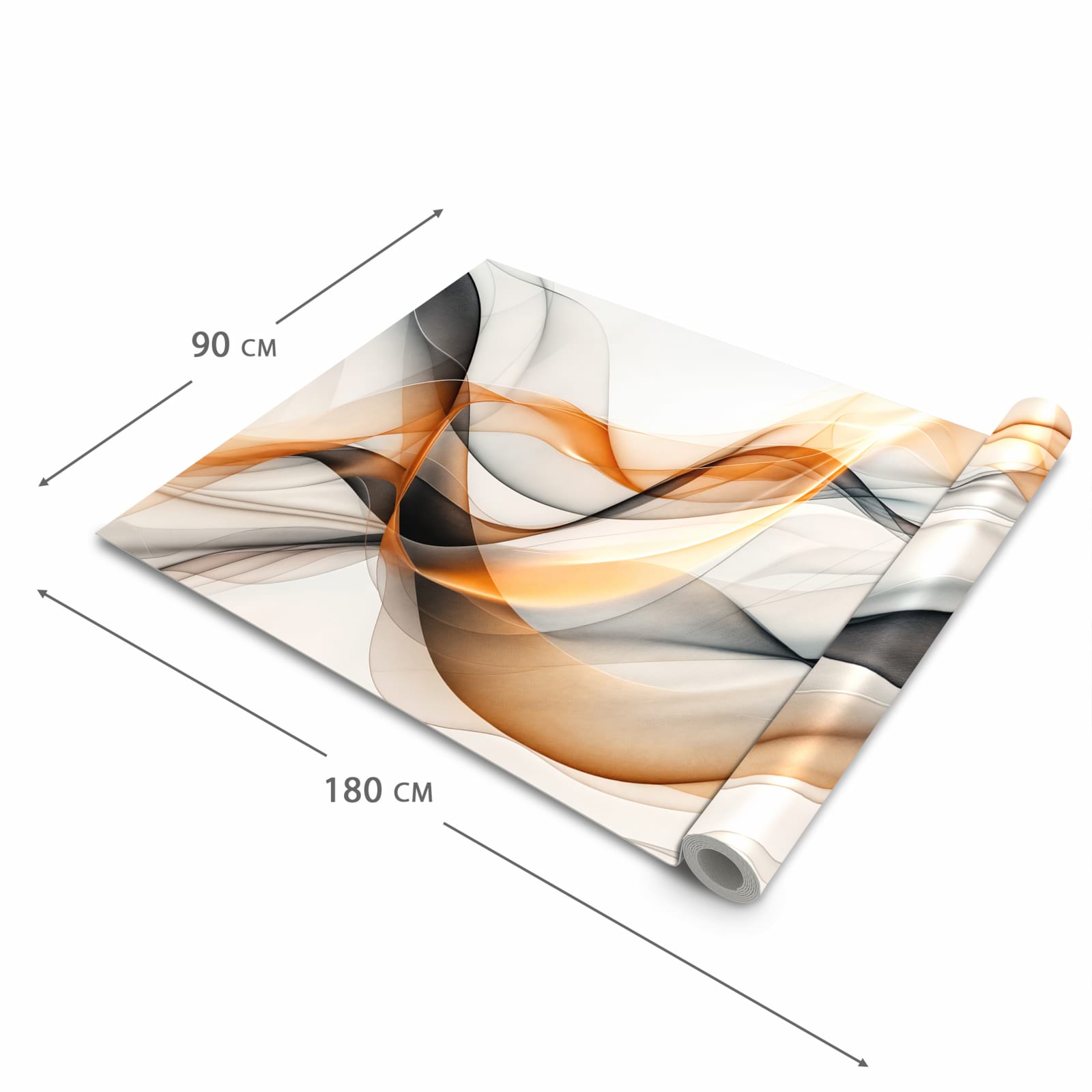 Geräuschdämpfender Küchenteppich mit Motiv Schwebende Wellen in der Grösse 60x150 cm