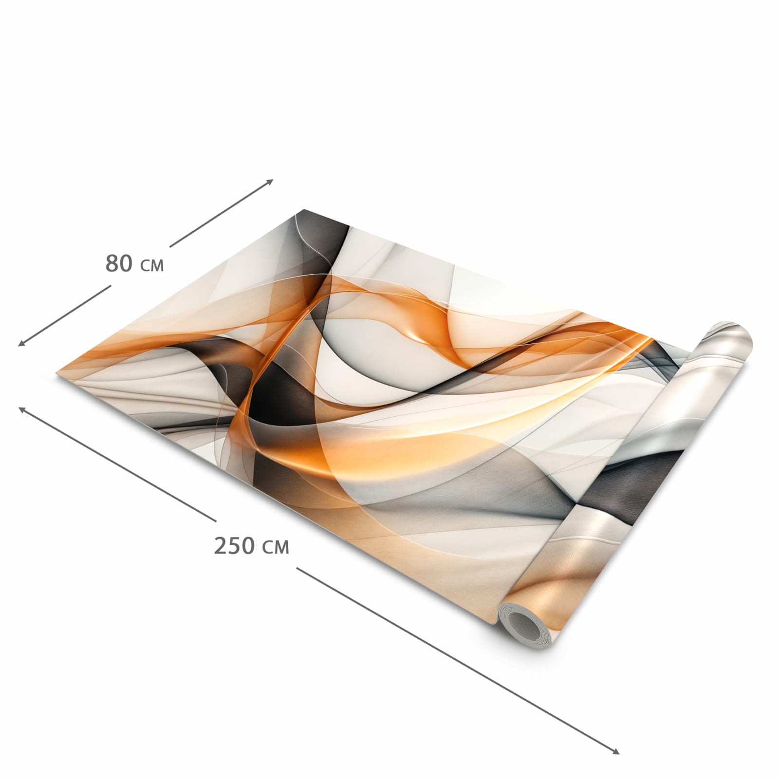 Formstabiler rutschfester Küchenteppich mit Motiv Schwebende Wellen in der Grösse 60x150 cm