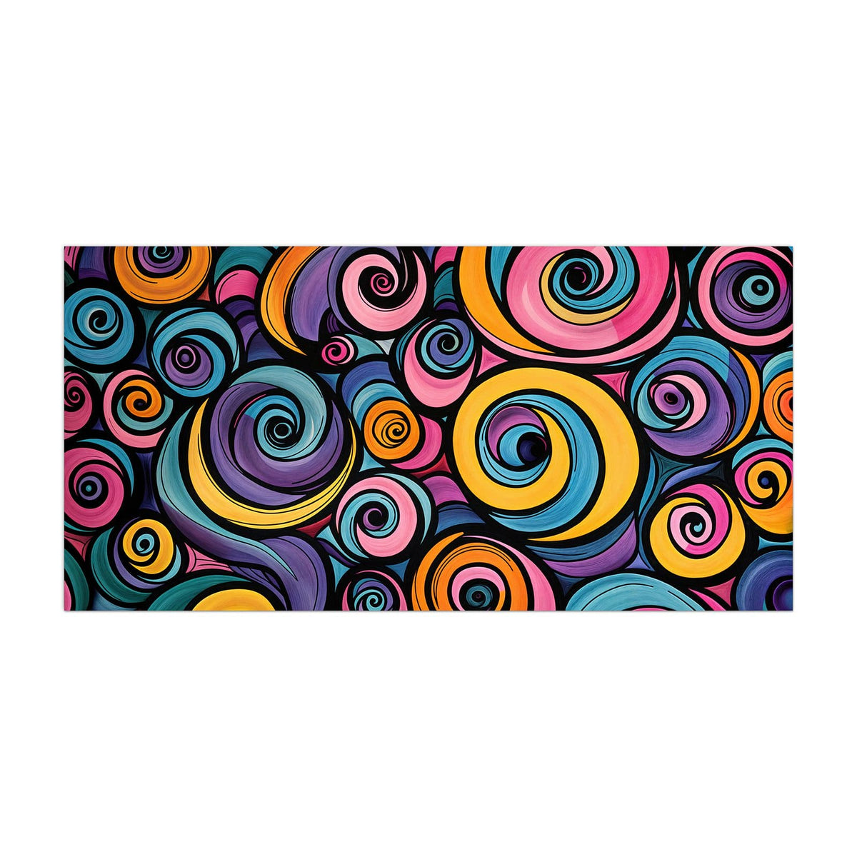 Küchenrückwand aus Glas Farbige Spiralen im Hochformat, Motiv bildfüllend von vorn