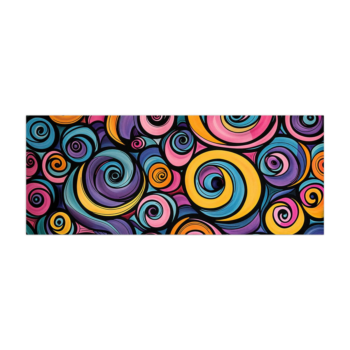 Küchenrückwand aus Glas Farbige Spiralen im Hochformat, Motiv bildfüllend von vorn