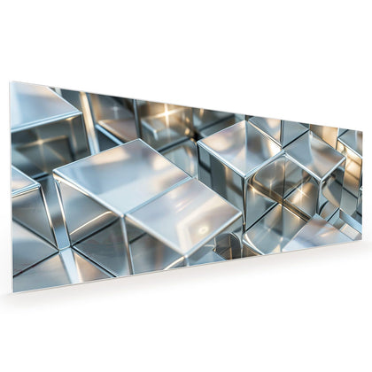 Küchenrückwand mit dem Motiv Metallische Würfel