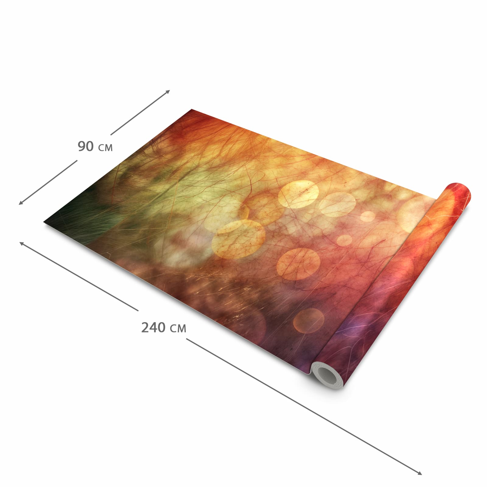 Rutschfester Küchenläufer mit Motiv Abstrakte Kreise in der Grösse 90x240 cm für Trittkomfort