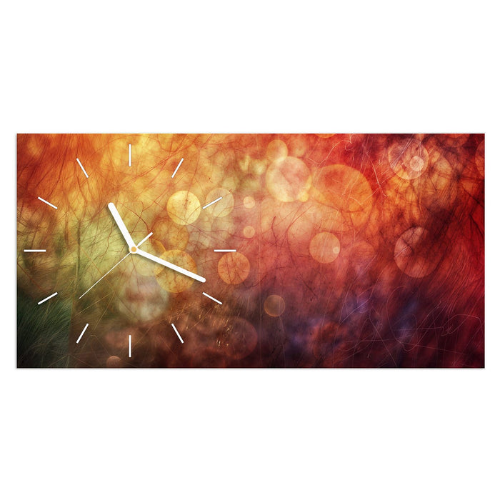 Wanduhr Abstrakte Kreise aus Glas – Querformat 60 × 30 cm mit Ziffernblatt Linie