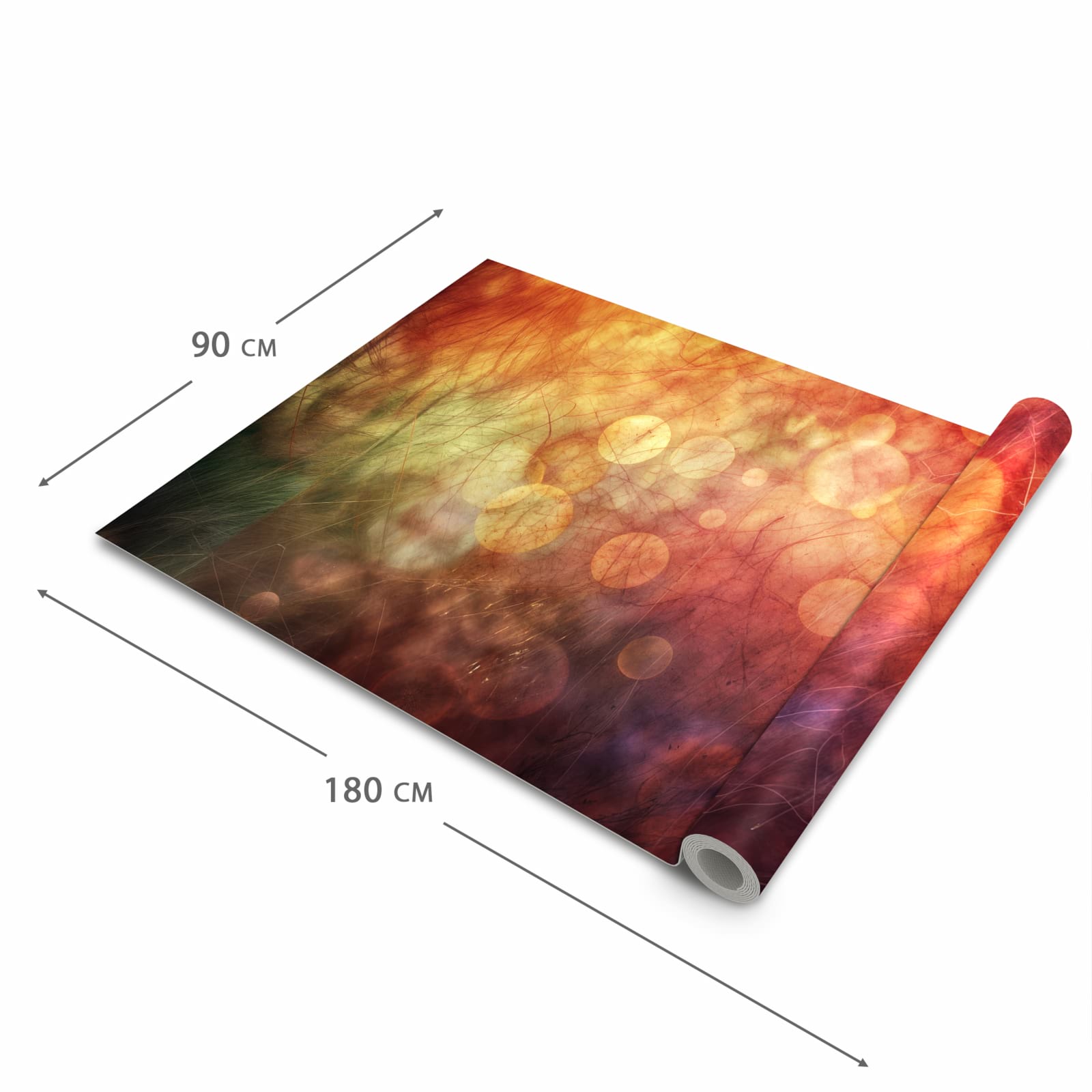 UV-beständiger rutschfester Küchenläufer mit Motiv Abstrakte Kreise in der Grösse 90x240 cm