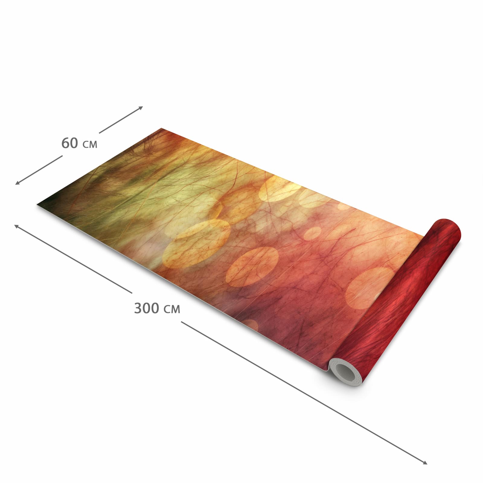 Farbbeständiger rutschfester Küchenteppich mit Motiv Abstrakte Kreise in der Grösse 90x240 cm