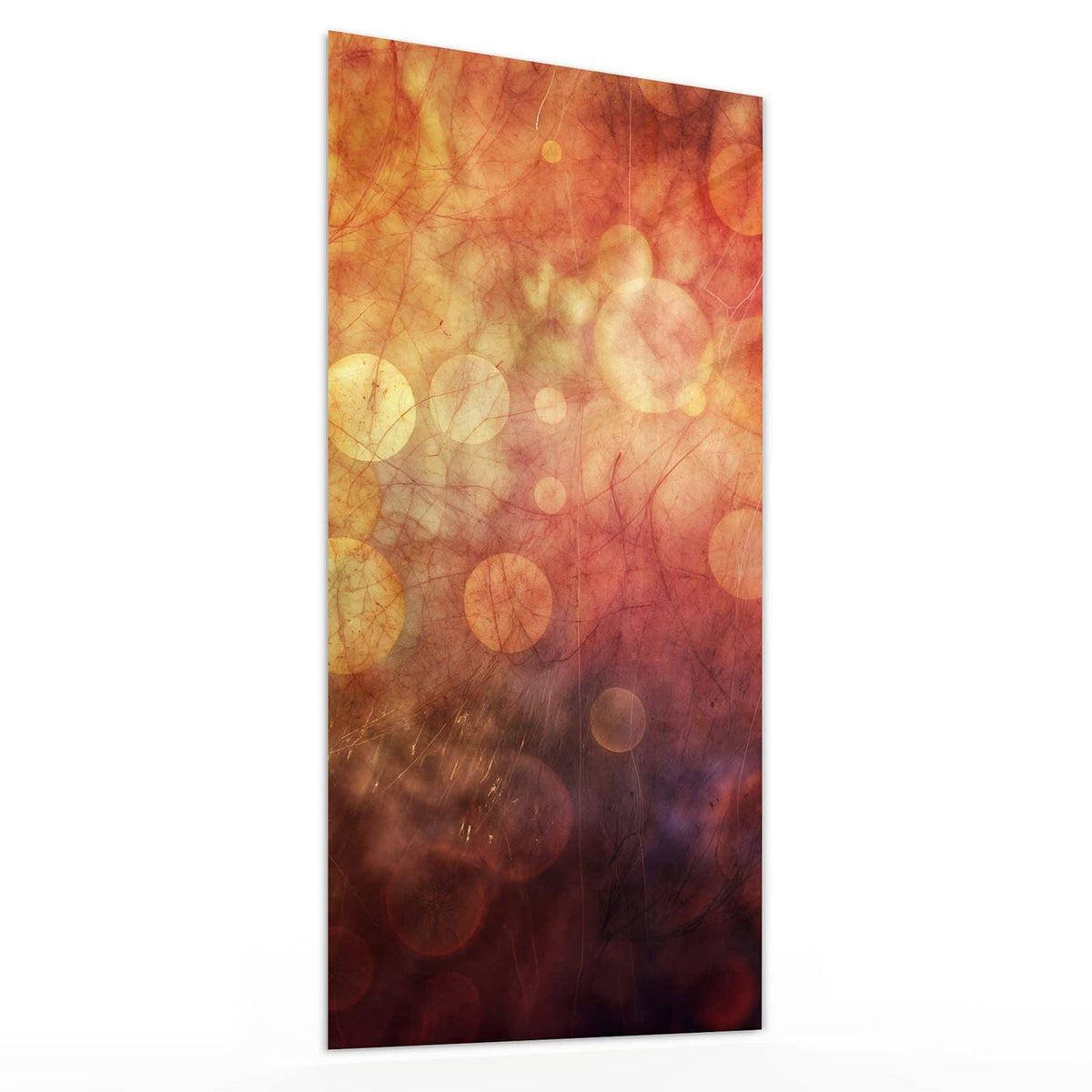 Wandbild aus Glas Abstrakte Kreise schräg von der Seite, 4 mm starkes Echtglas #grösse_30 x 60 cm #grösse_40 x 80 cm #grösse_50 x 100 cm #grösse_55 x 110 cm #grösse_60 x 120 cm