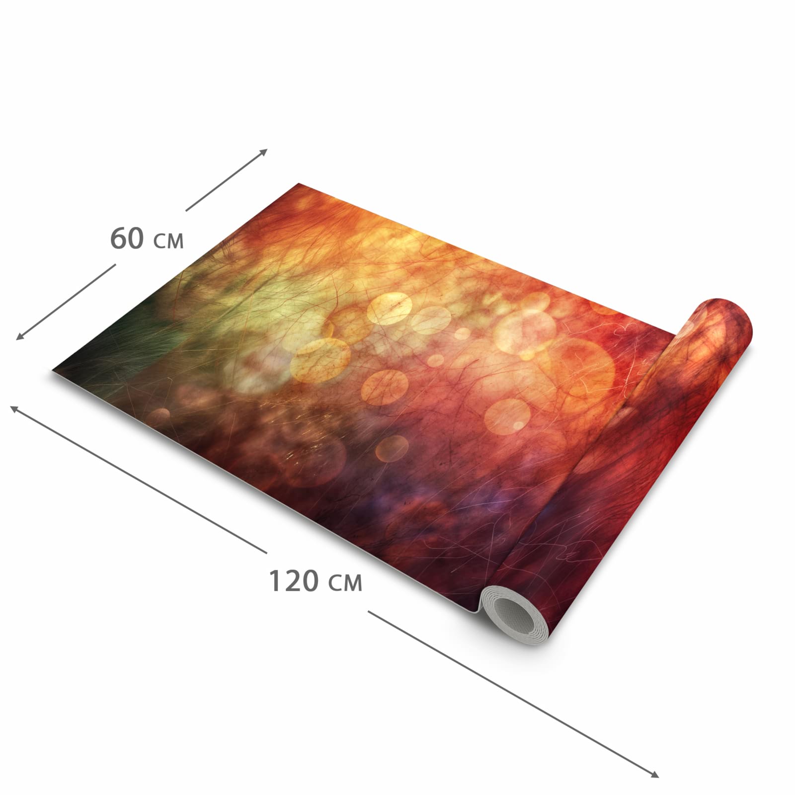 Rutschfester Küchenteppich mit Motiv Abstrakte Kreise in der Größe 90x240 cm