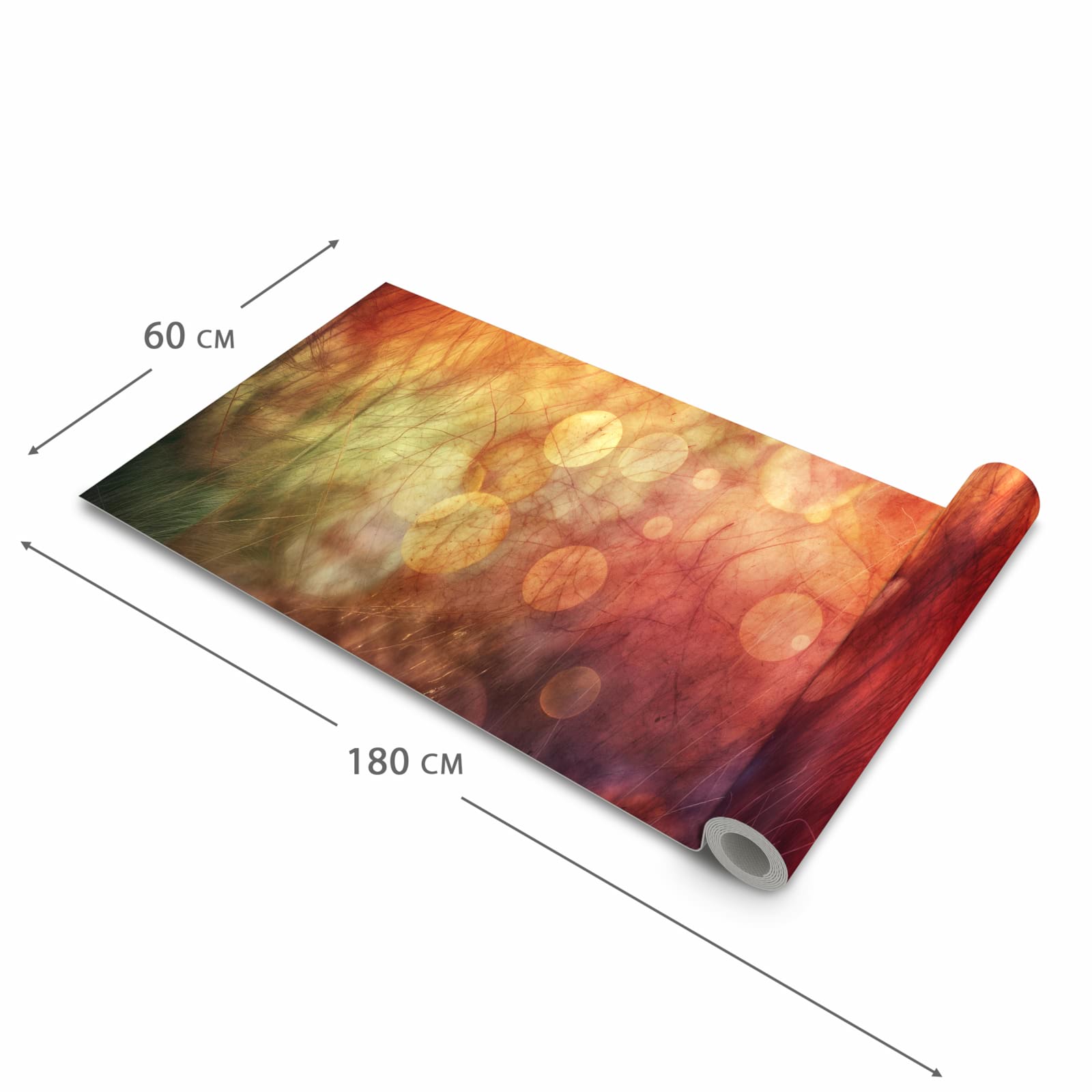 Bodenschonender Küchenteppich mit Motiv Abstrakte Kreise in der Grösse 90x240 cm, waschbar