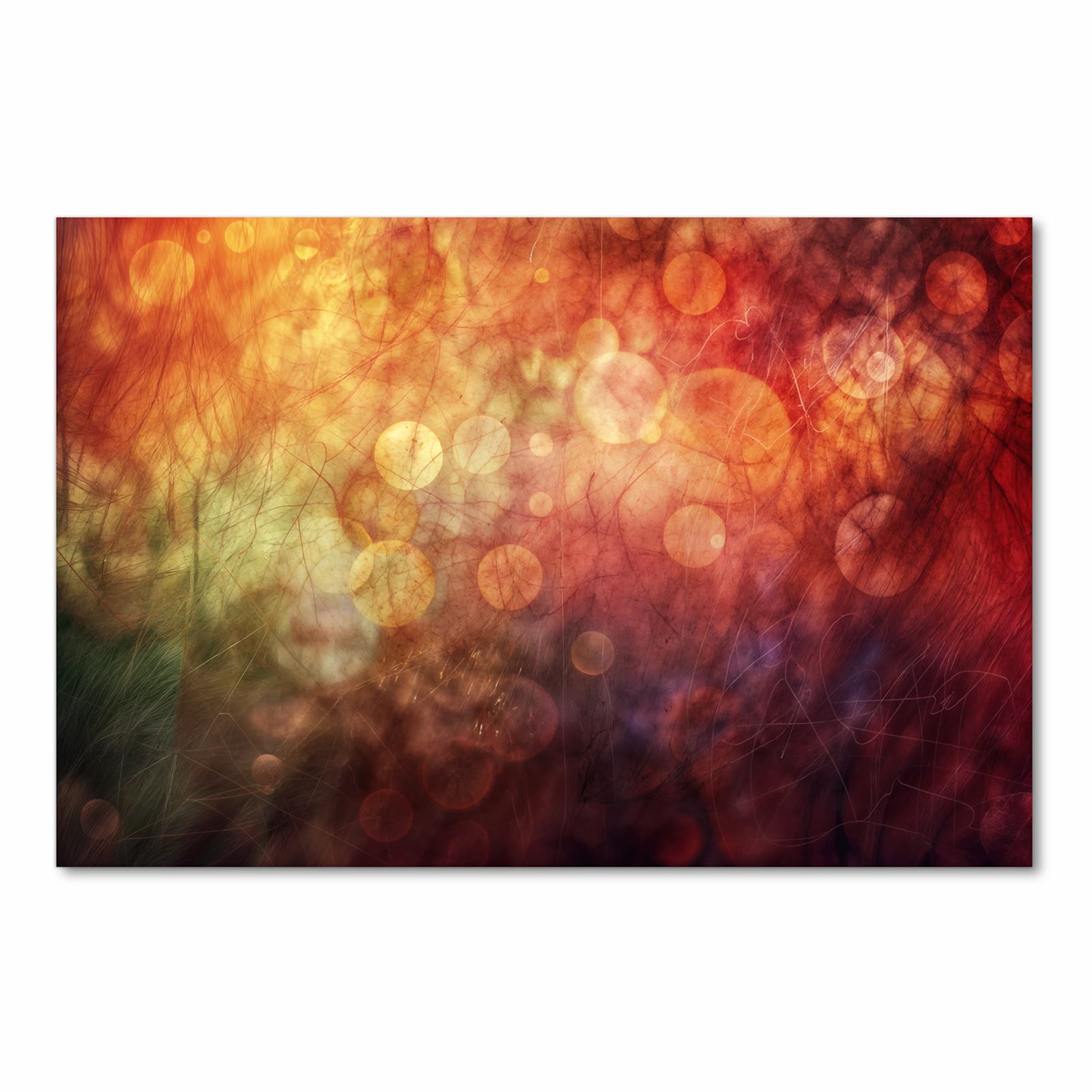 Farbbeständiger dünner Küchenteppich mit Motiv Abstrakte Kreise in Frontansicht, waschbar