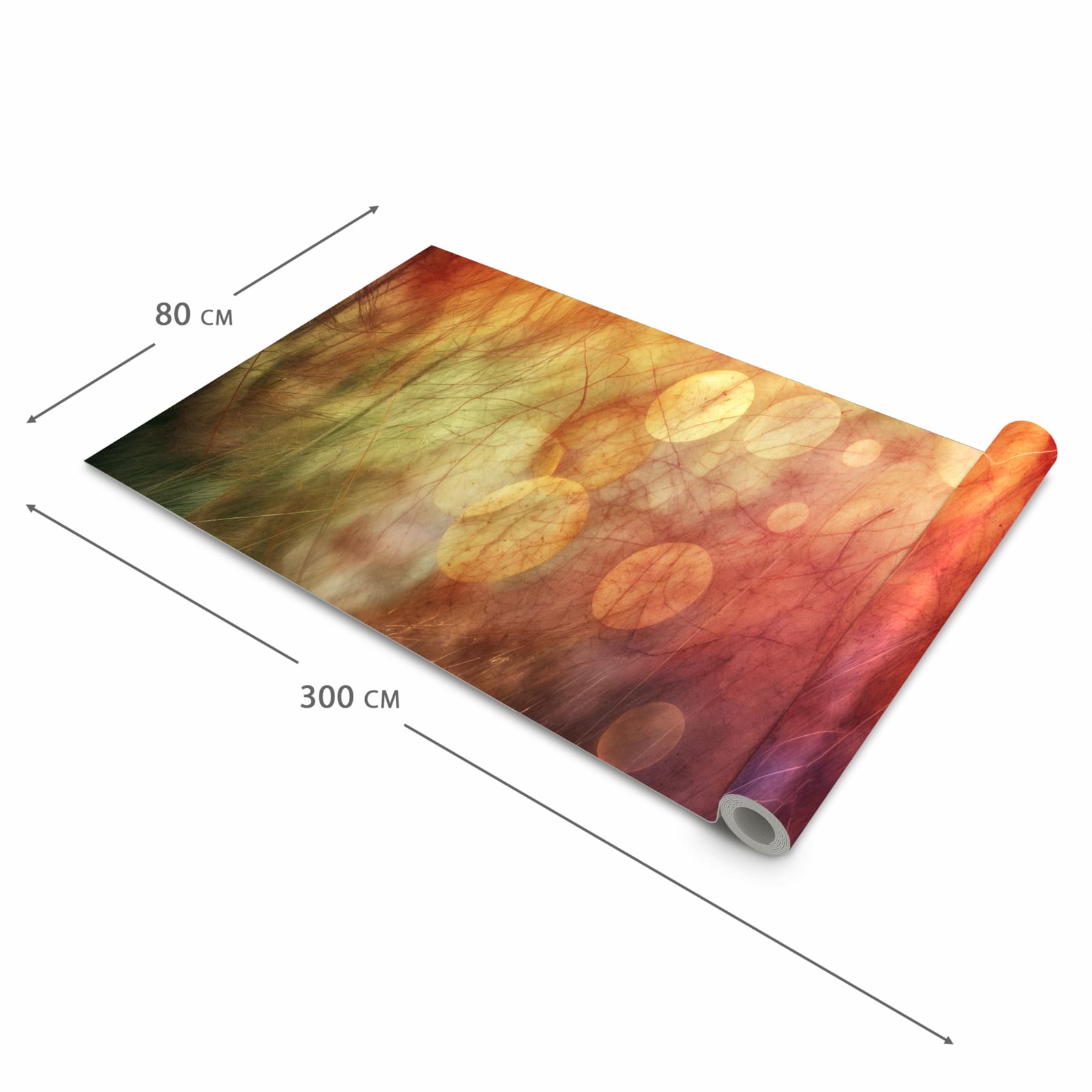 Abriebfester rutschfester Küchenläufer mit Motiv Abstrakte Kreise in der Größe 90x240 cm