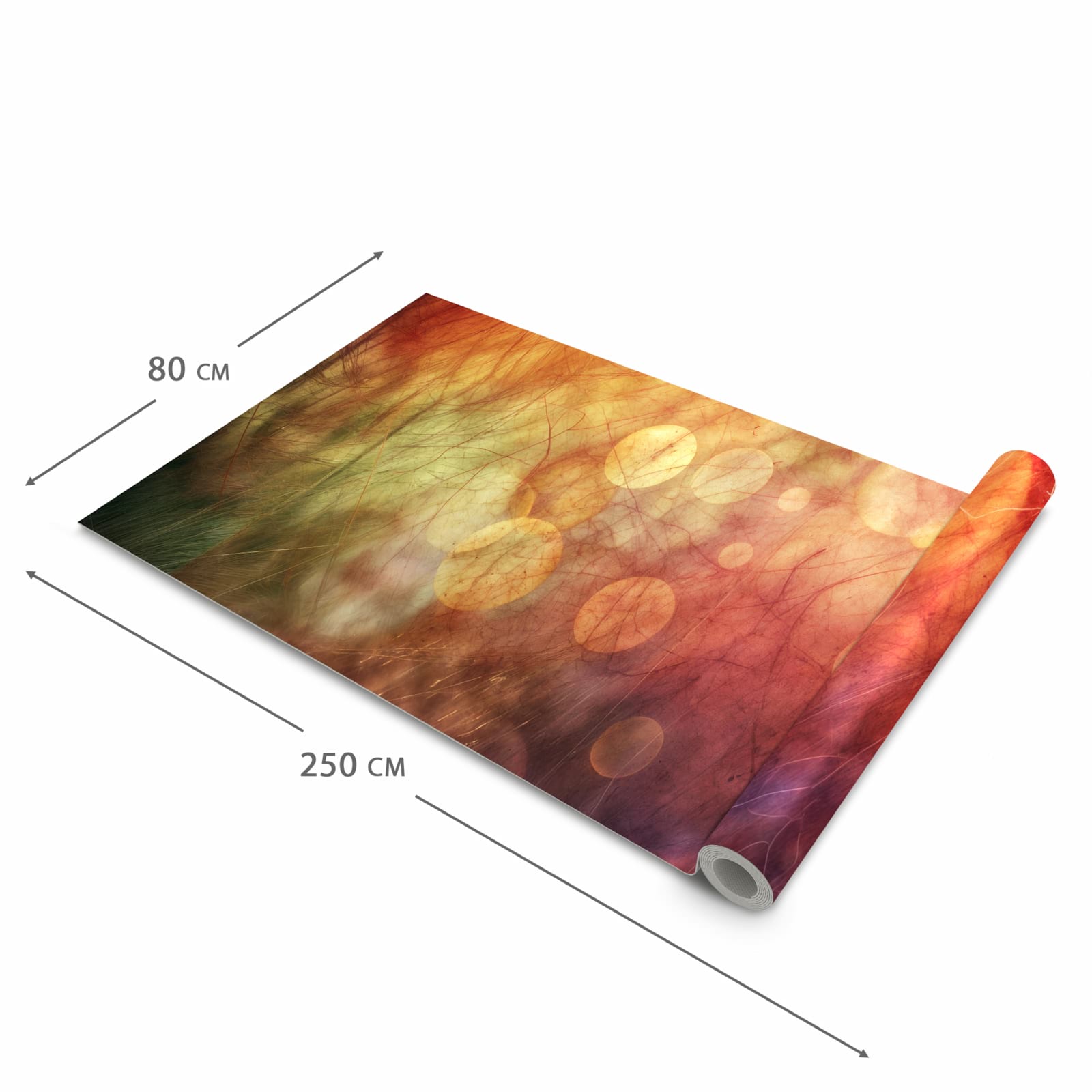 Zeitsparender Küchenläufer mit Motiv Abstrakte Kreise in der Grösse 90x240 cm